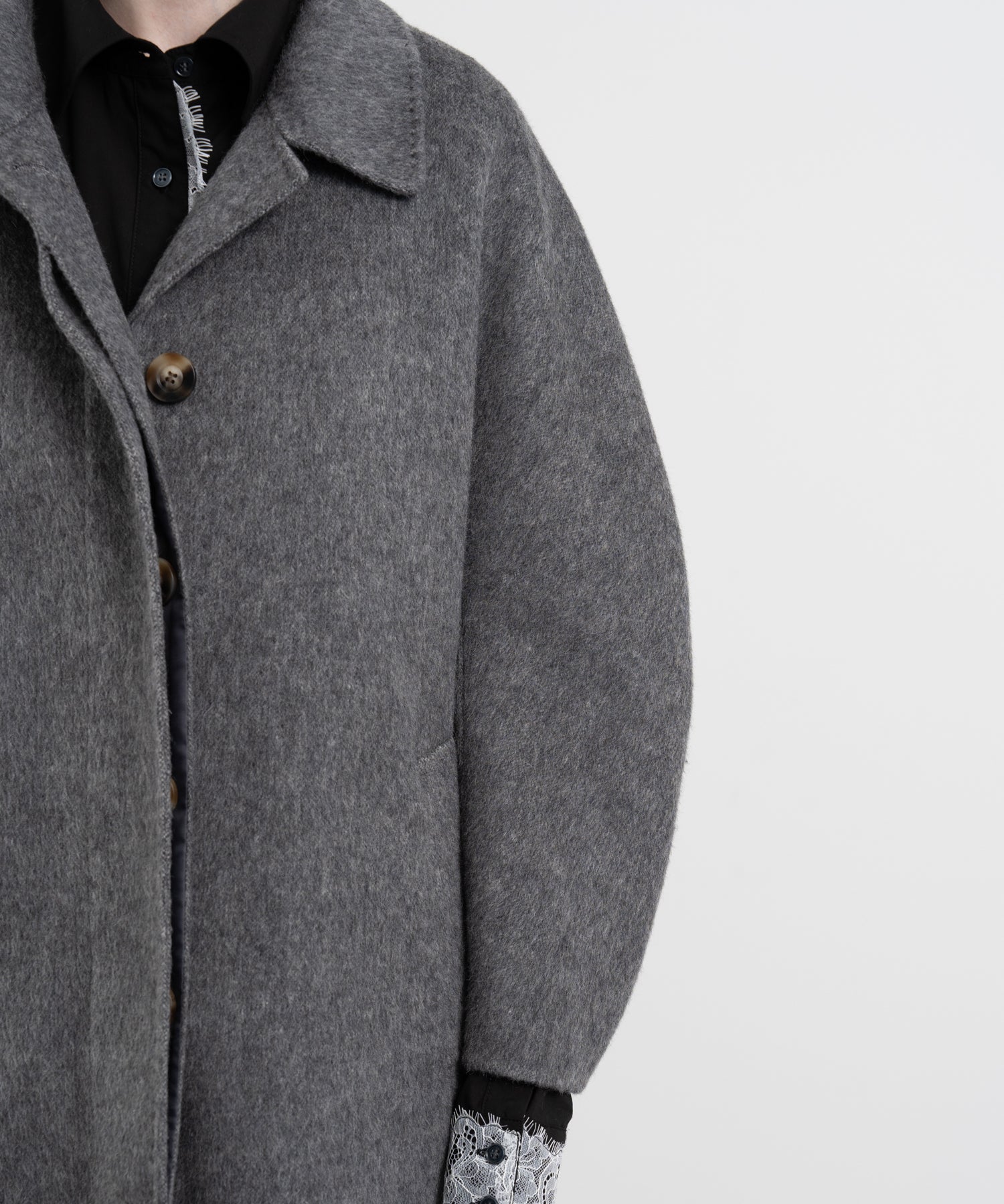 Wool Cocoon Long Coat