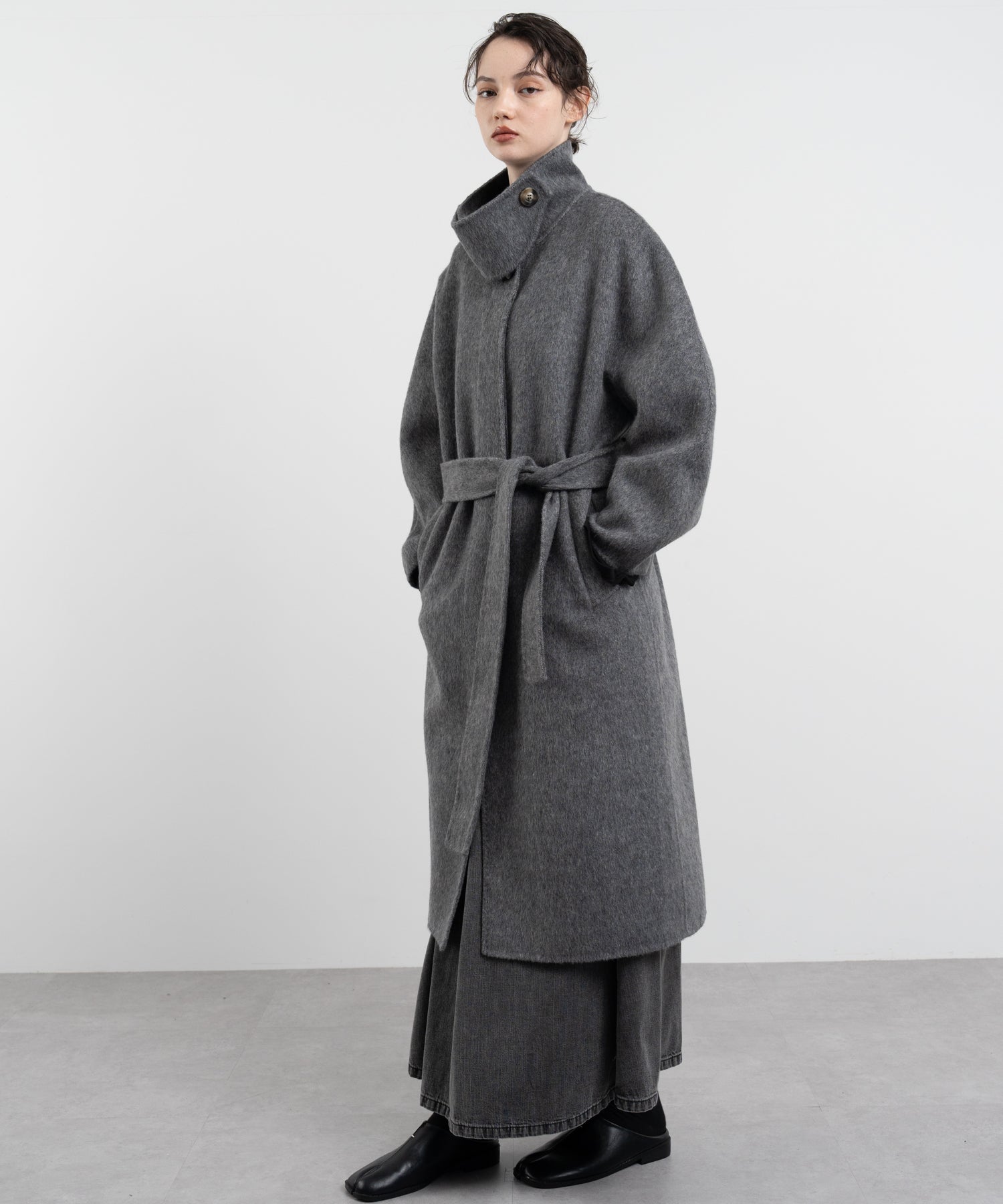 Wool Cocoon Long Coat