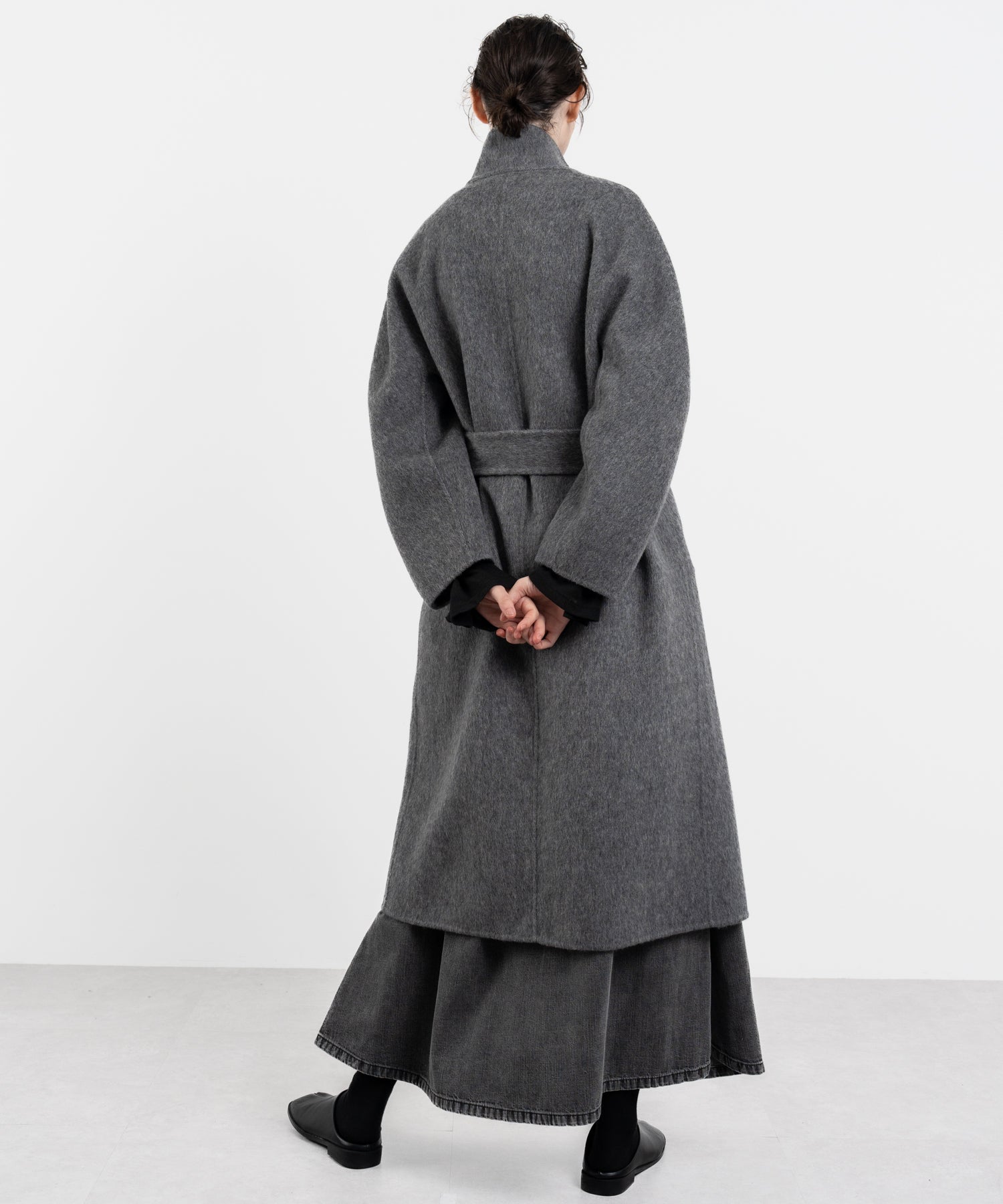 Wool Cocoon Long Coat