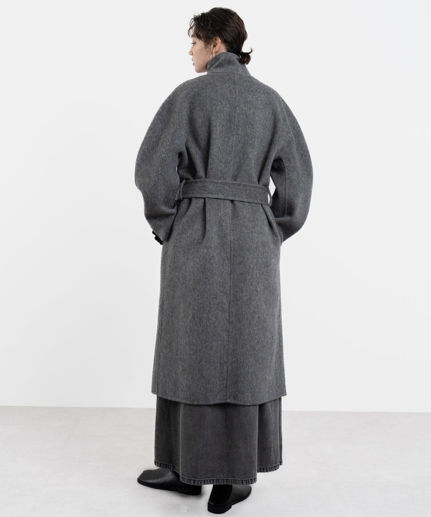 Wool Cocoon Long Coat