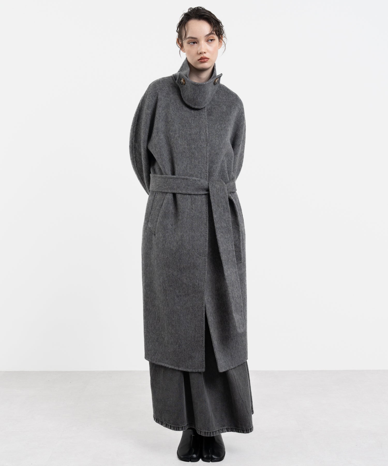 Wool Cocoon Long Coat