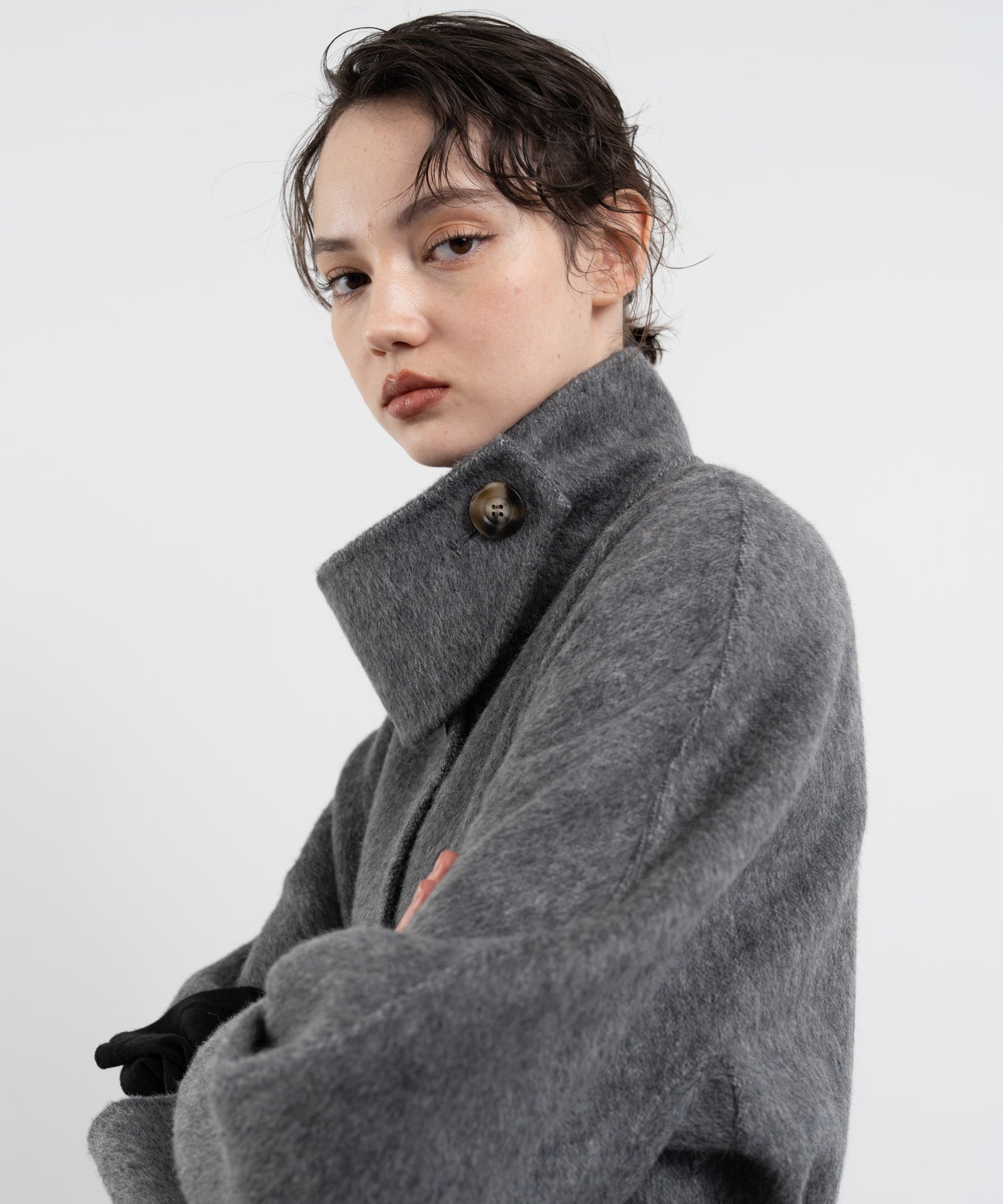 Wool Cocoon Long Coat