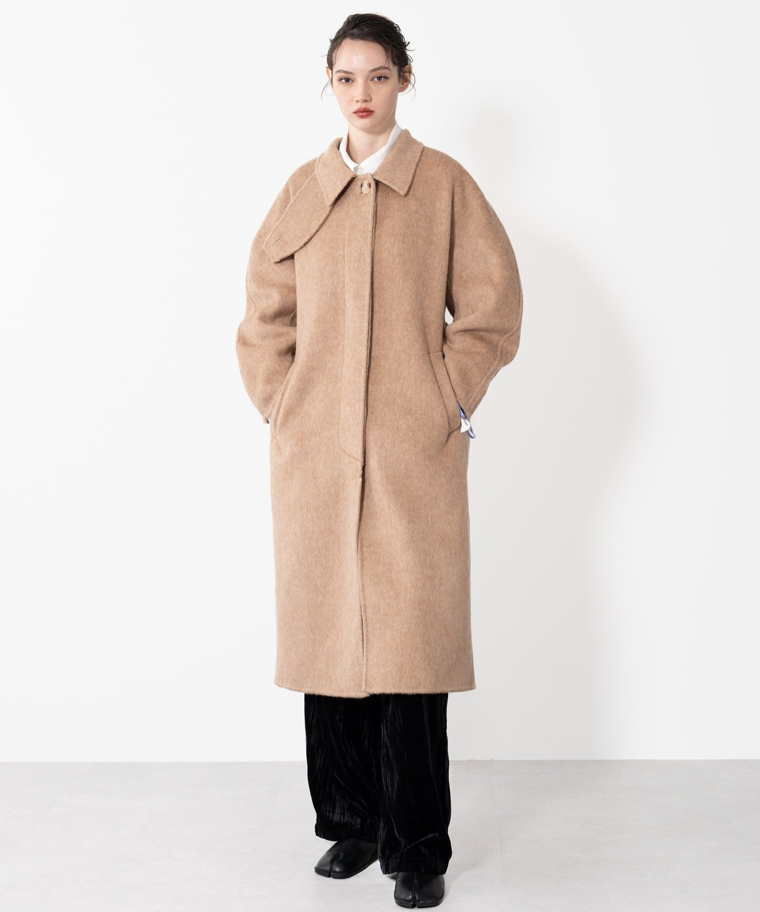 Wool Cocoon Long Coat
