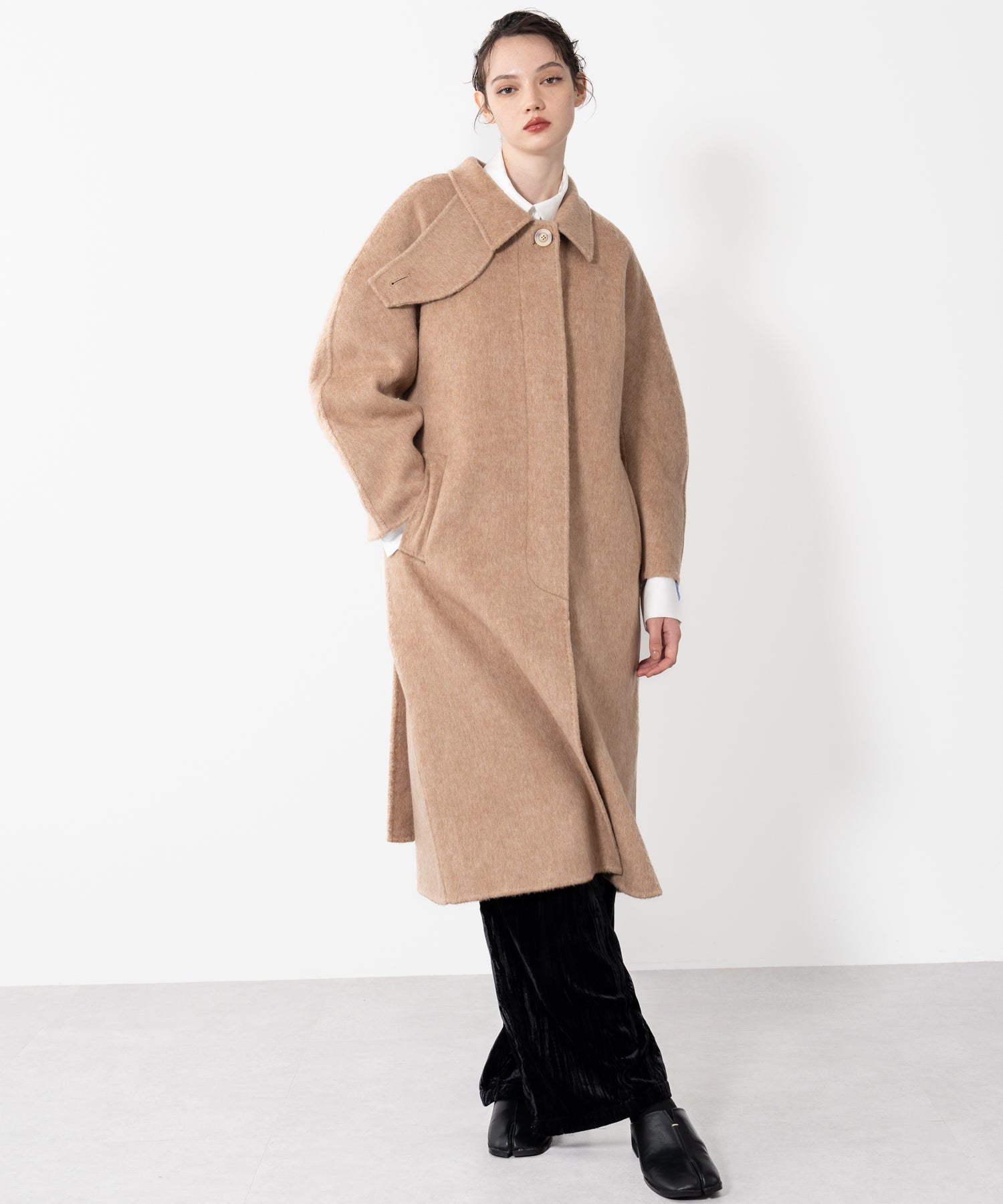 Wool Cocoon Long Coat