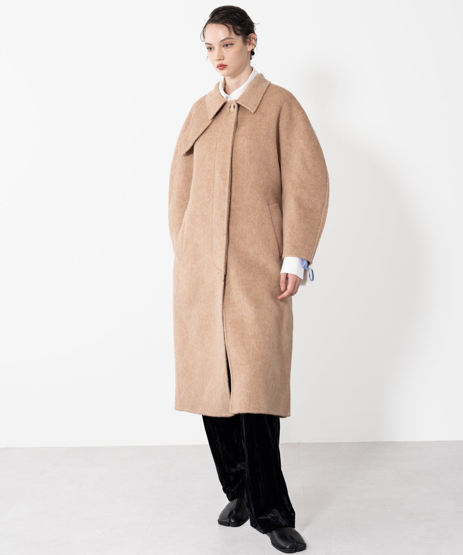 Wool Cocoon Long Coat