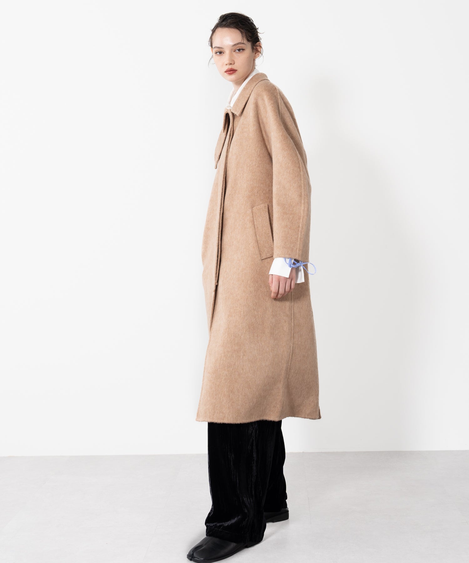Wool Cocoon Long Coat