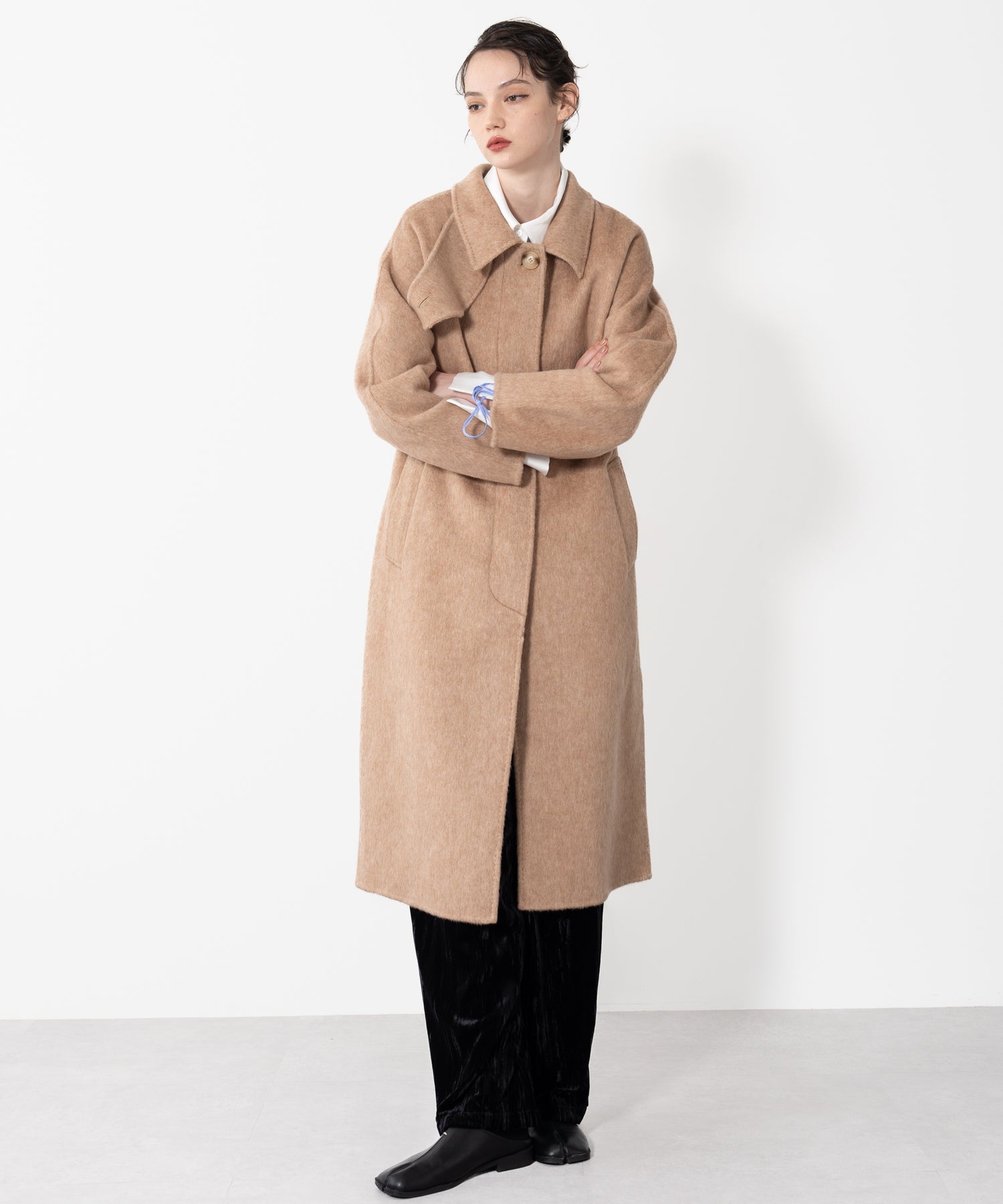 Wool Cocoon Long Coat