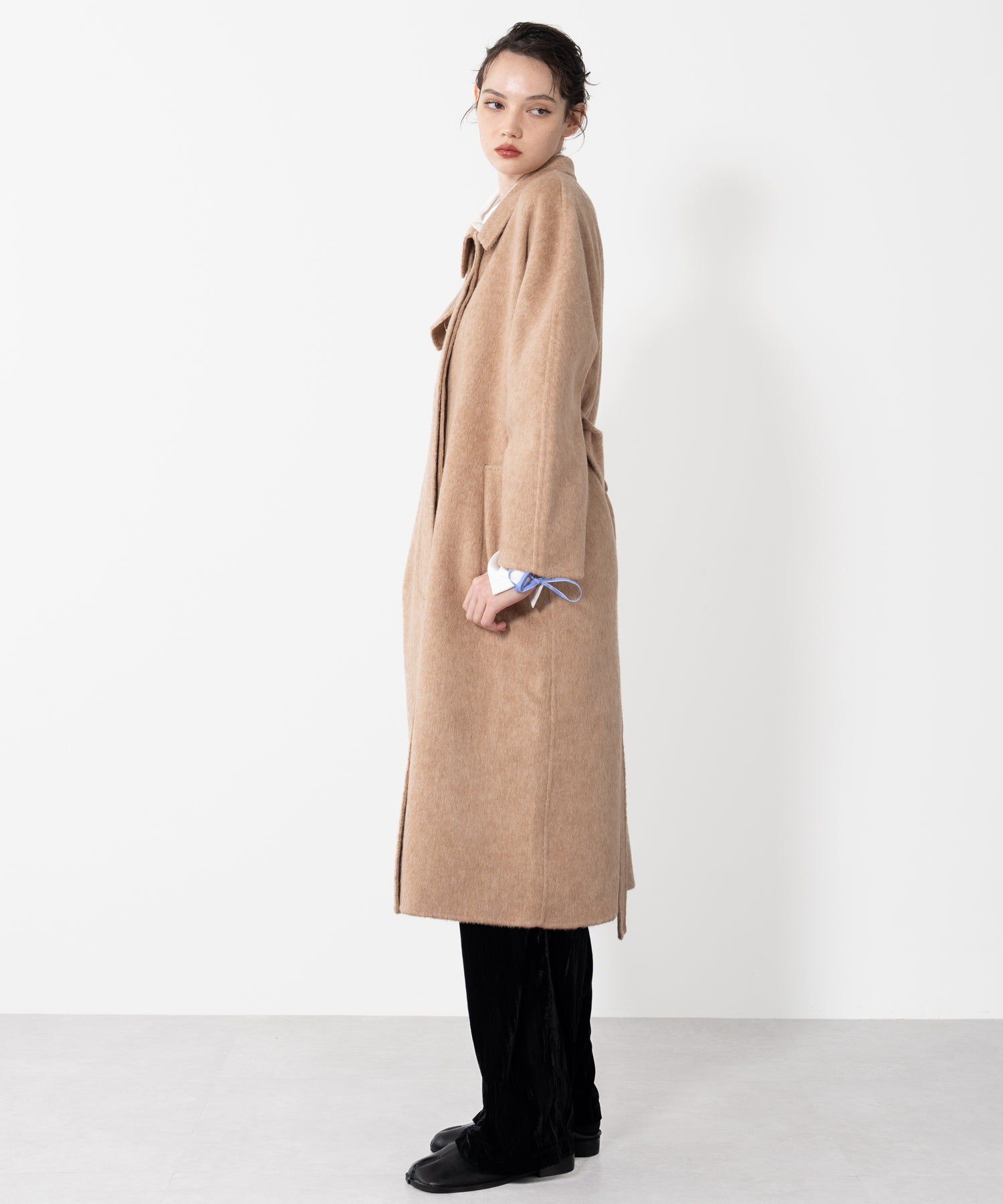 Wool Cocoon Long Coat