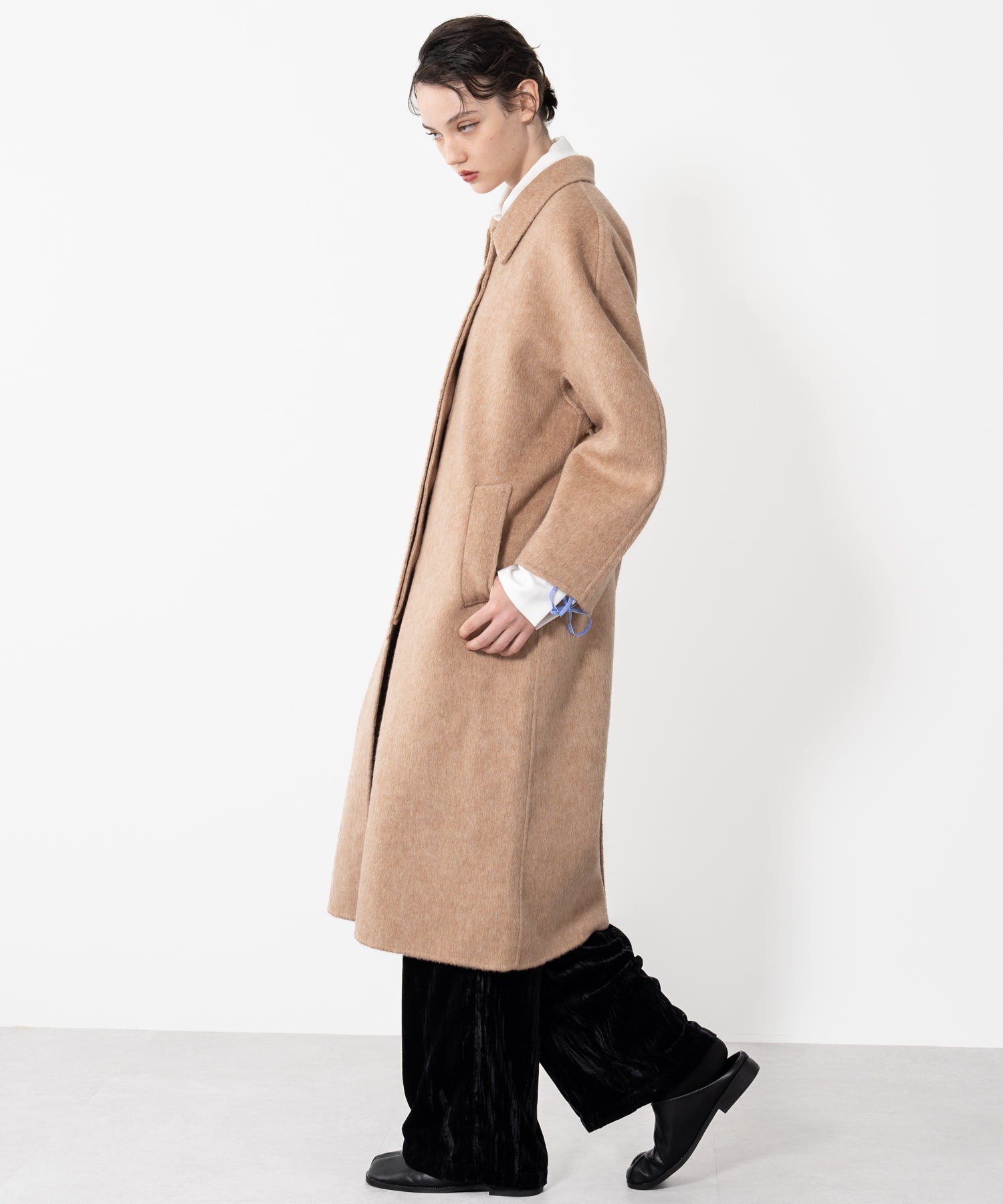Wool Cocoon Long Coat