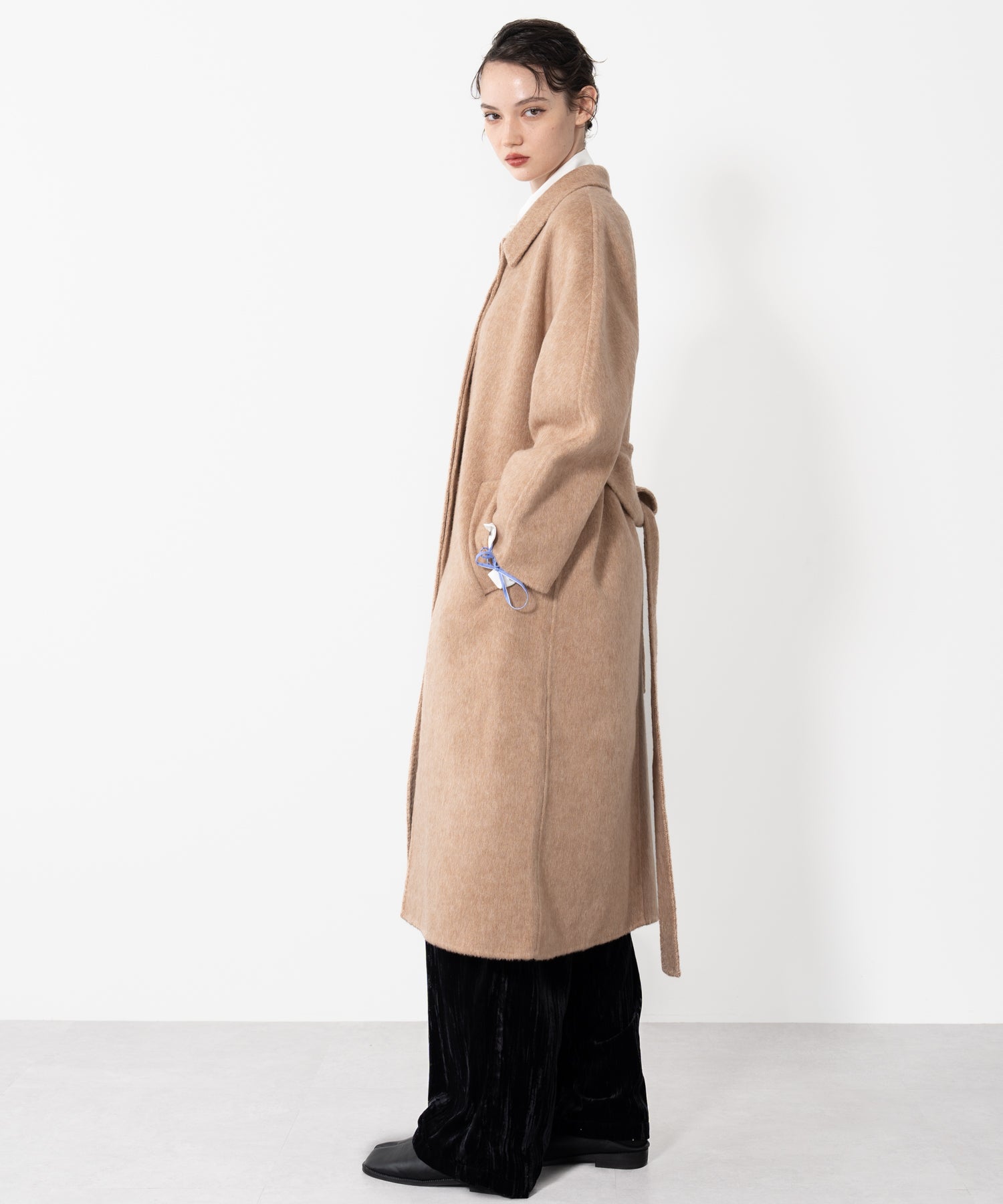 Wool Cocoon Long Coat