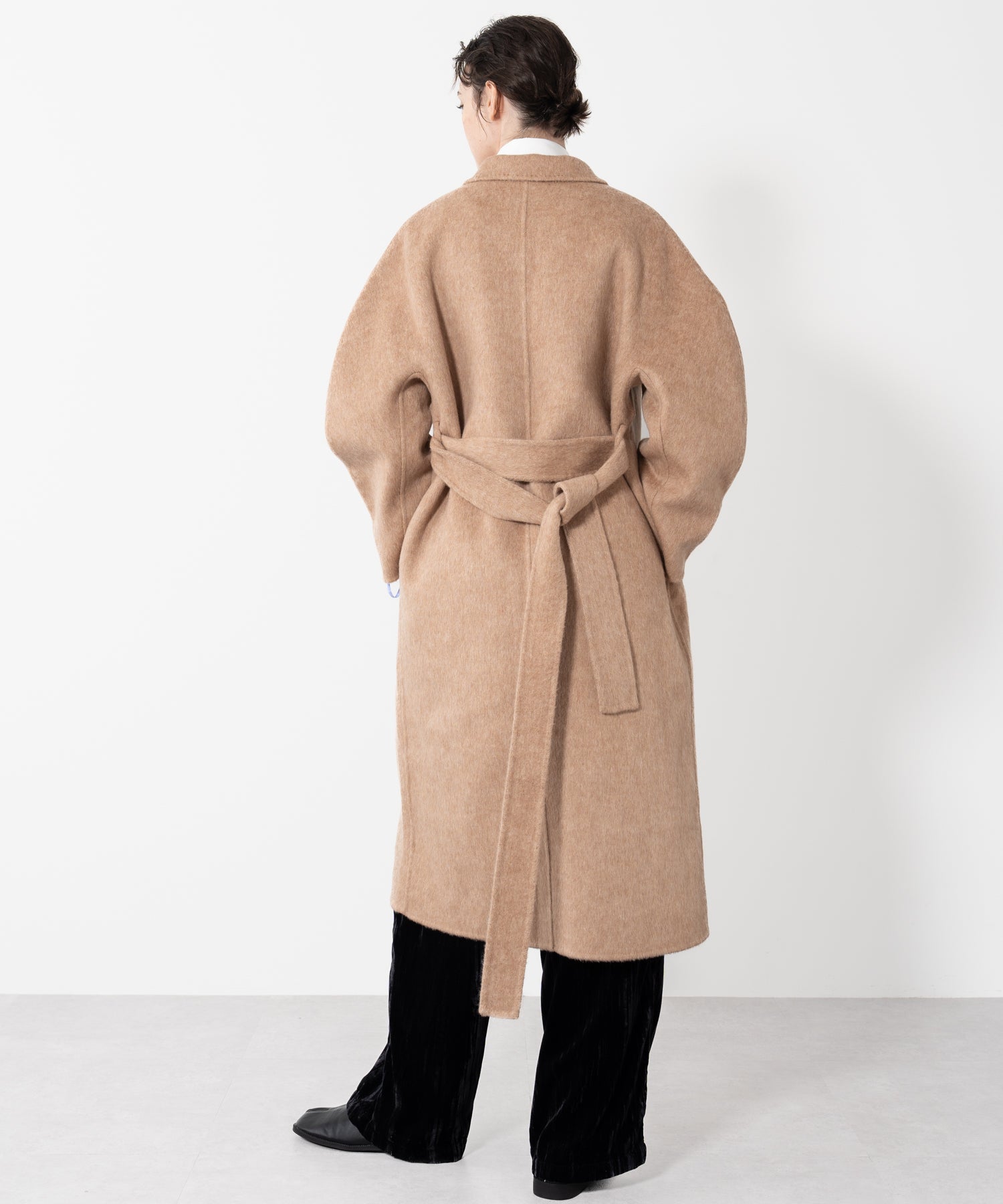 Wool Cocoon Long Coat