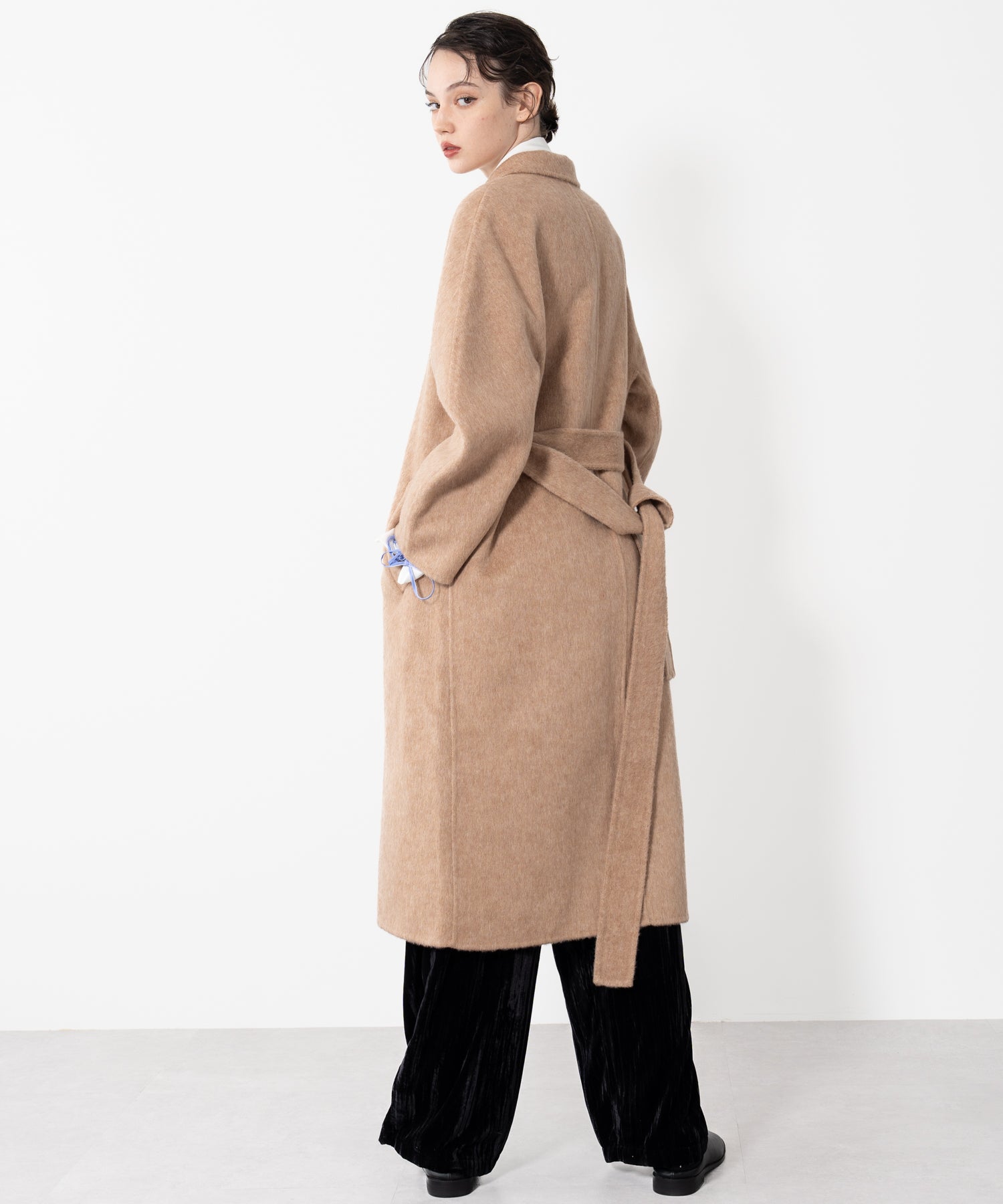 Wool Cocoon Long Coat