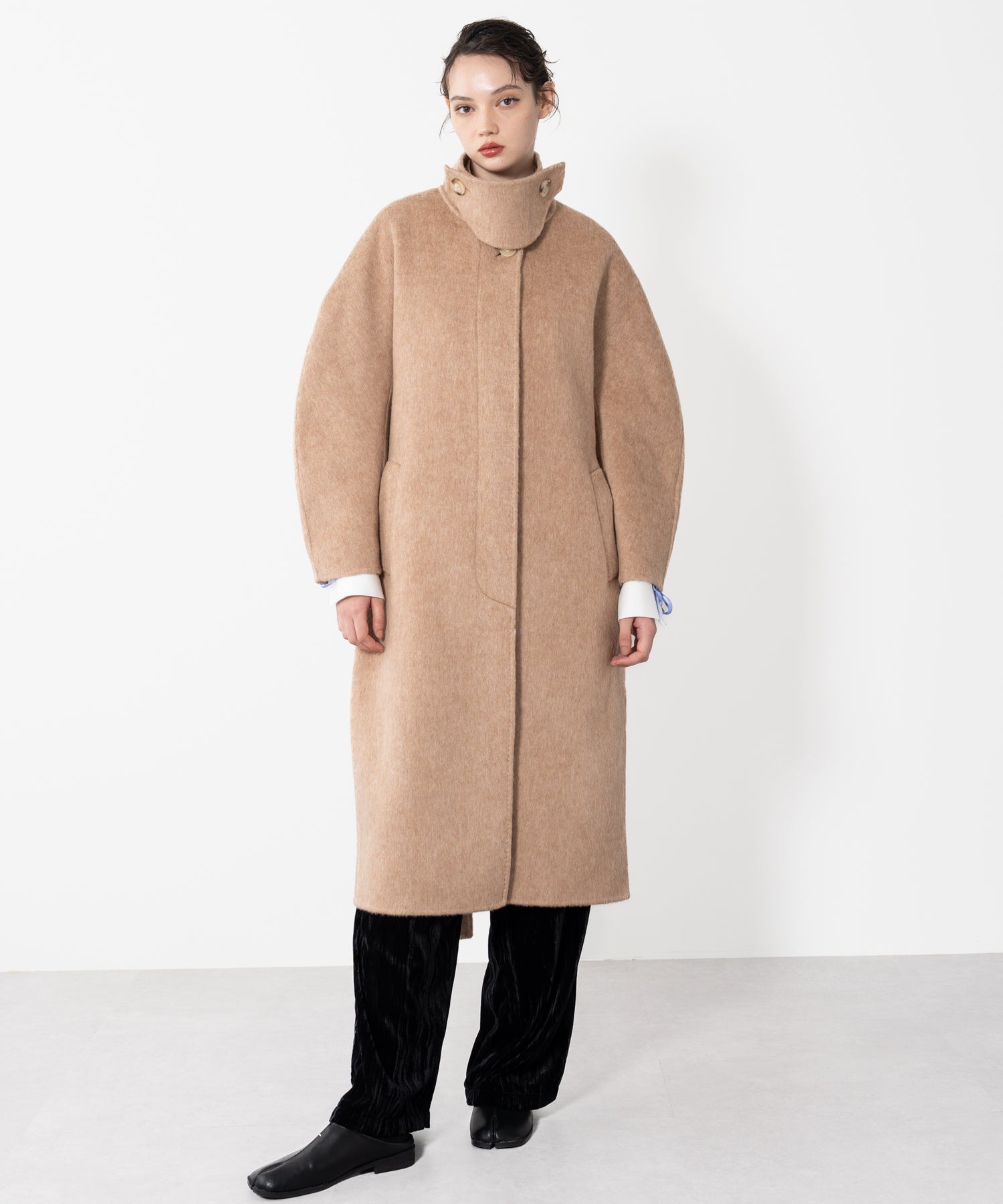 Wool Cocoon Long Coat