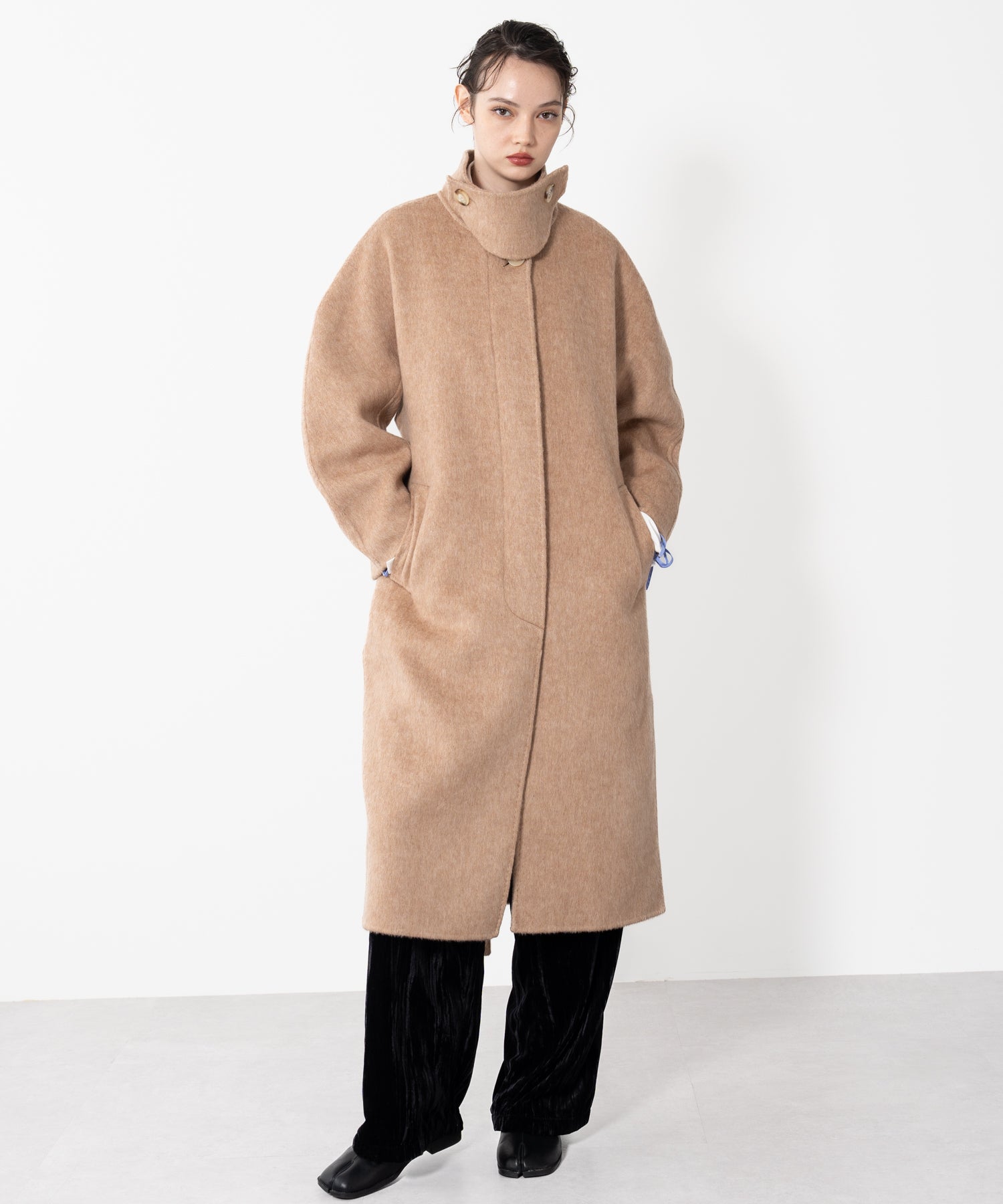 Wool Cocoon Long Coat