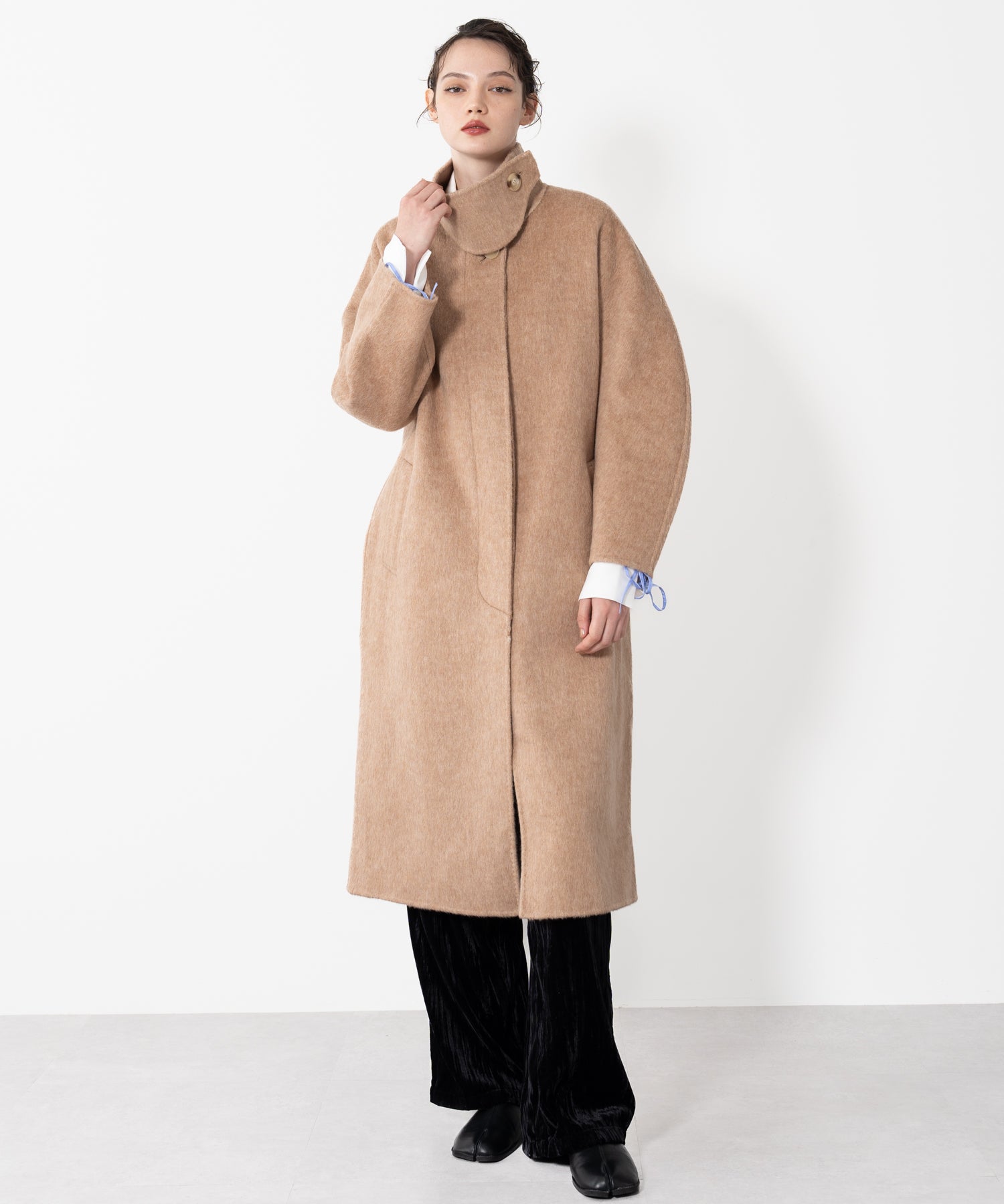 Wool Cocoon Long Coat
