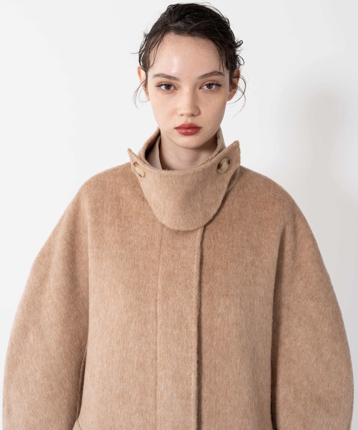 Wool Cocoon Long Coat