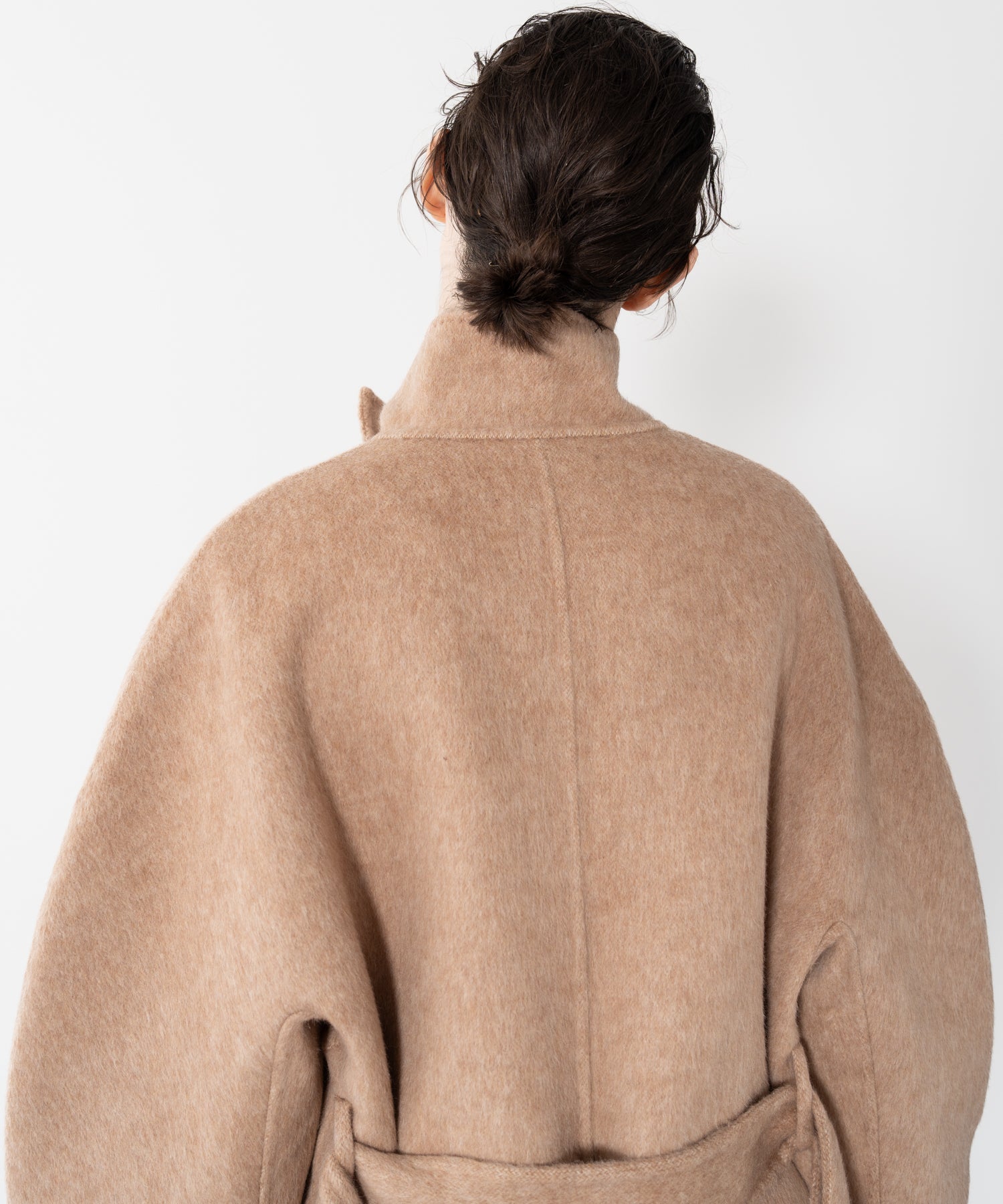 Wool Cocoon Long Coat