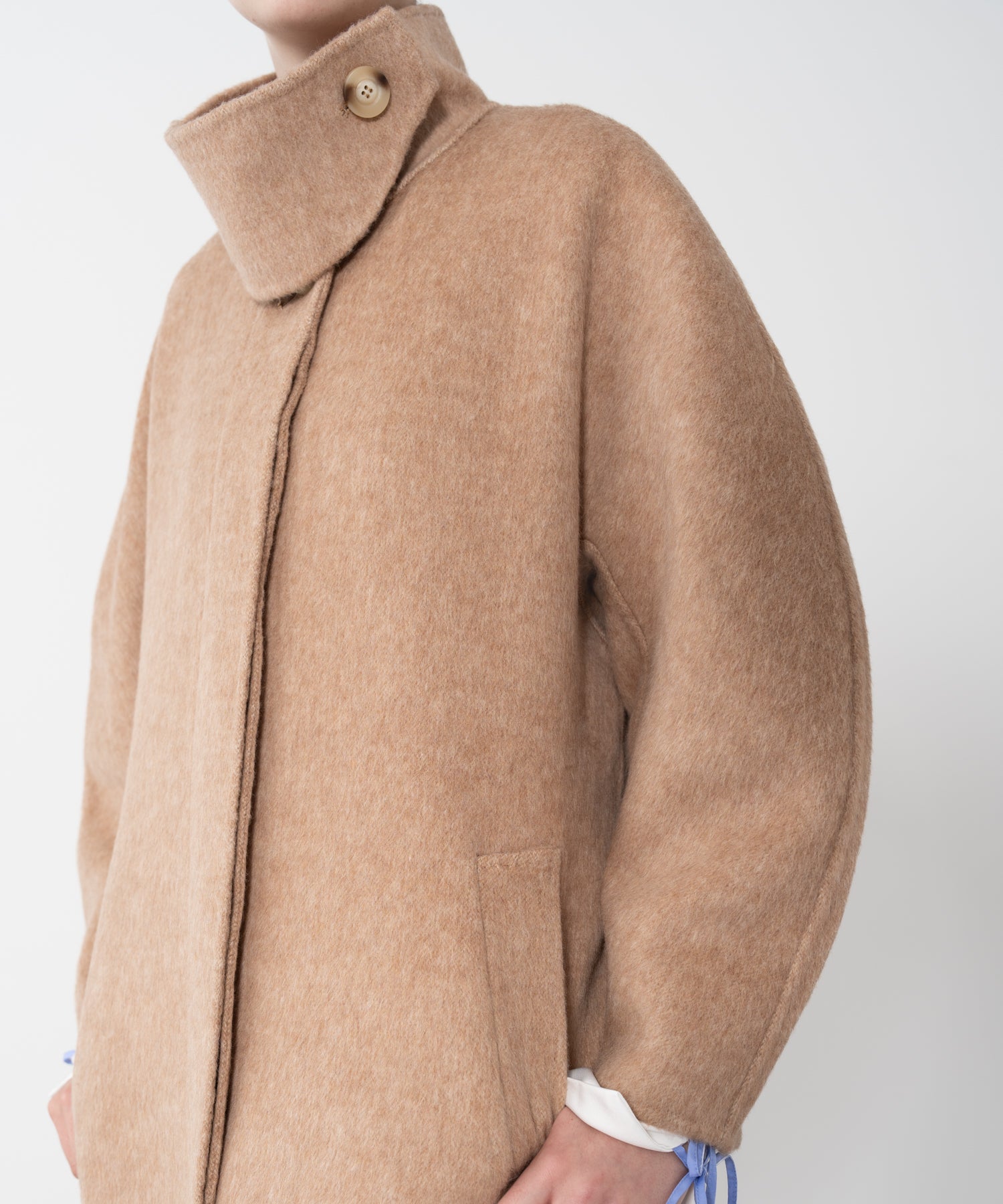Wool Cocoon Long Coat