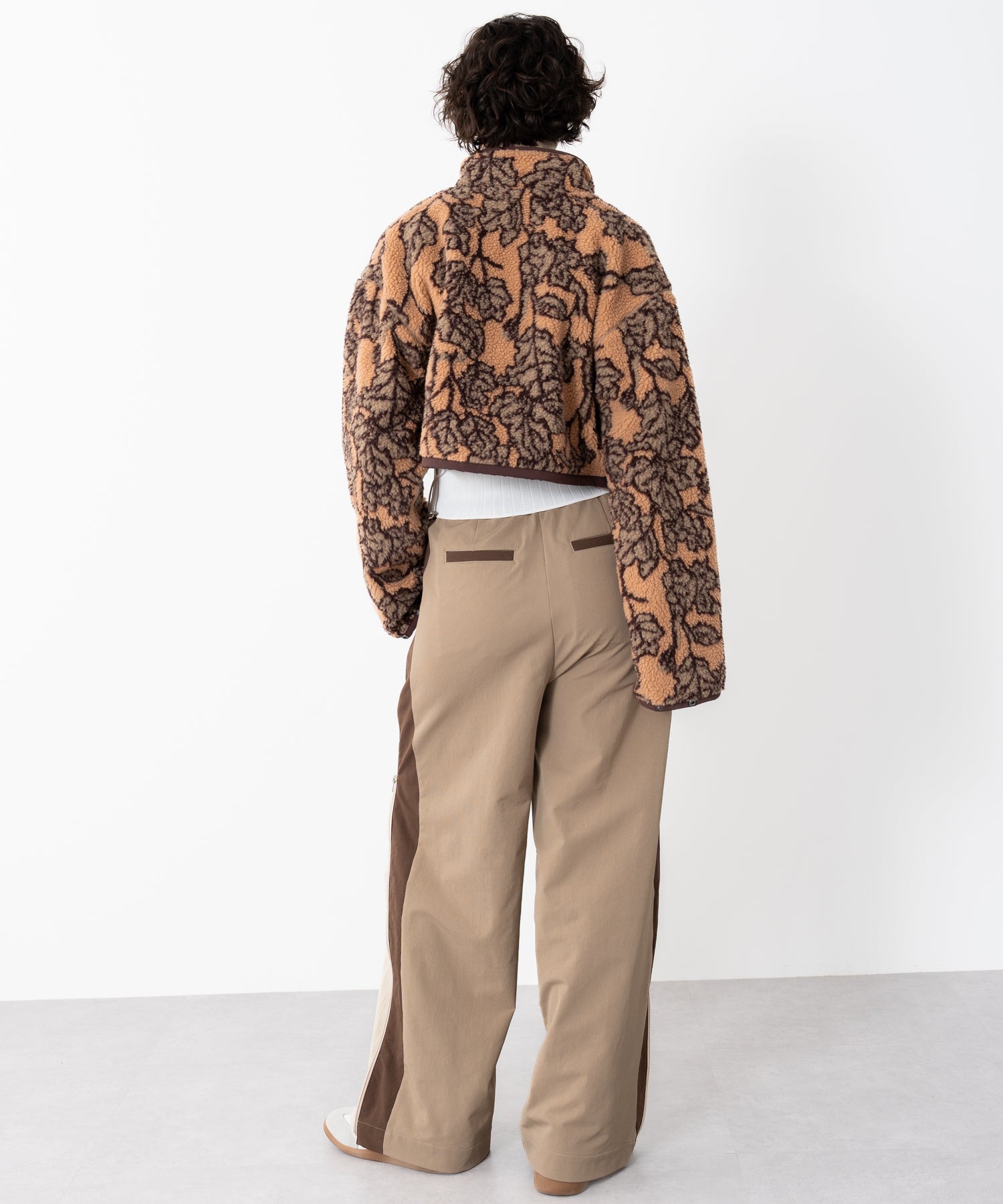 Stand-collar reversible boa jacket