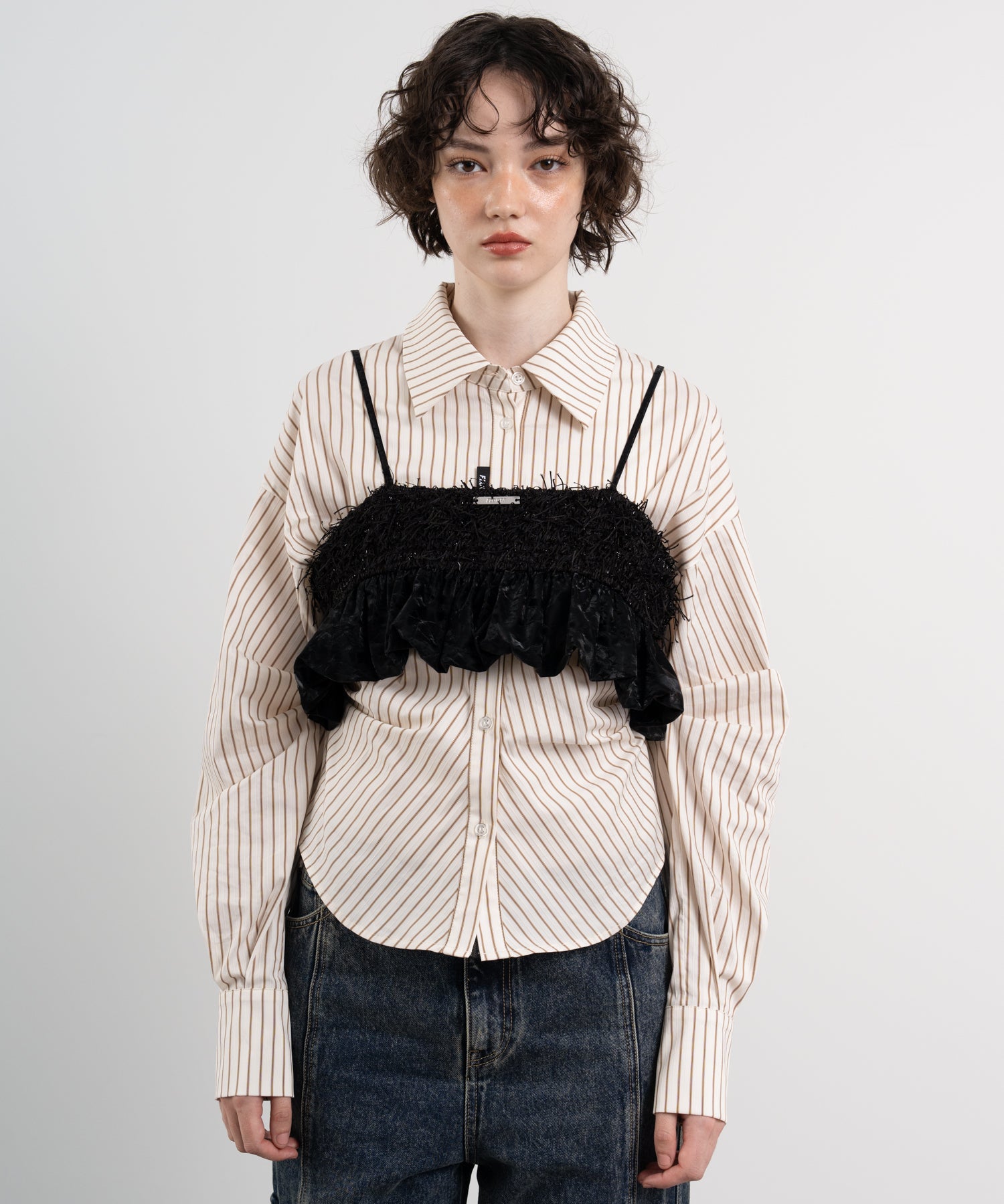 Feathered Docking Balloon Hem Bustier