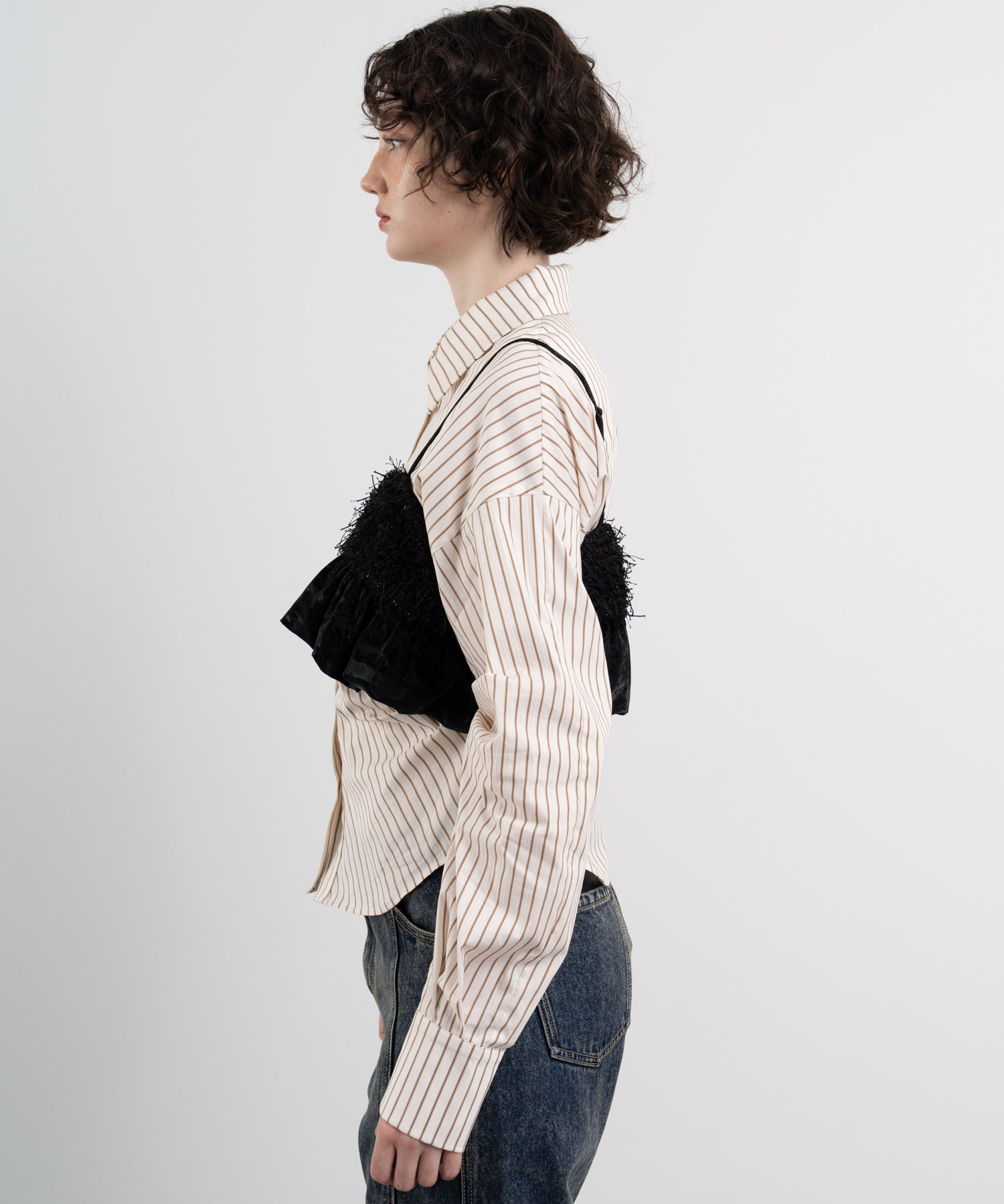 Feathered Docking Balloon Hem Bustier