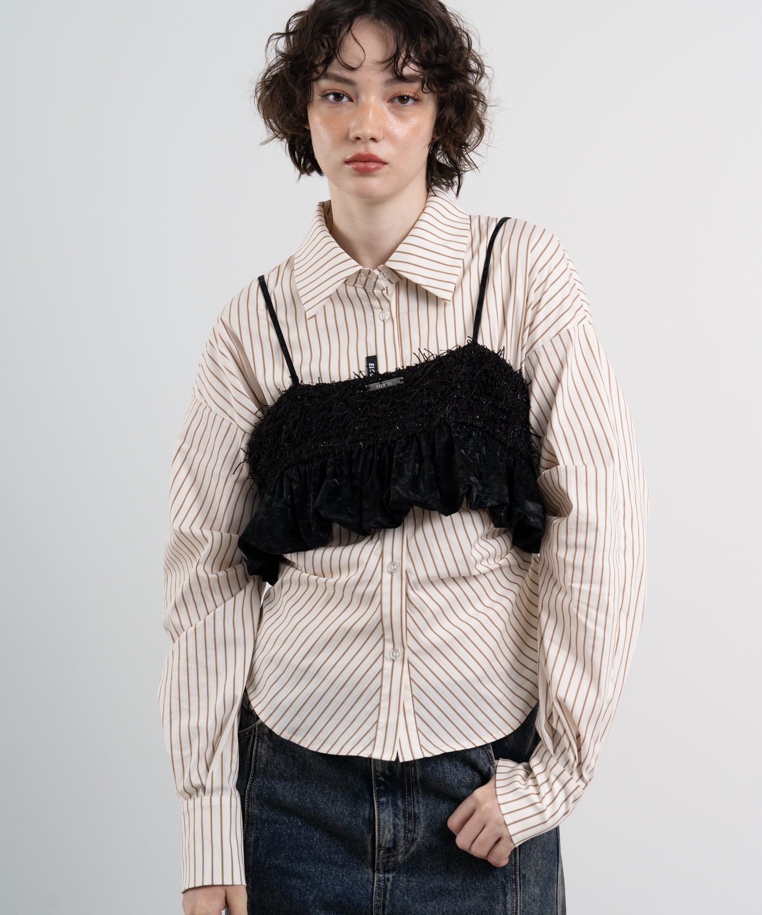 Feathered Docking Balloon Hem Bustier