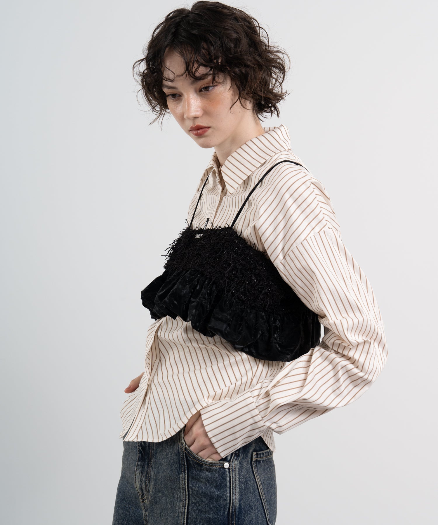 Feathered Docking Balloon Hem Bustier