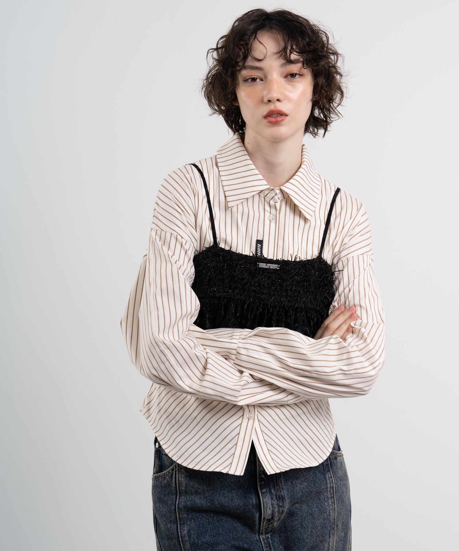 Feathered Docking Balloon Hem Bustier