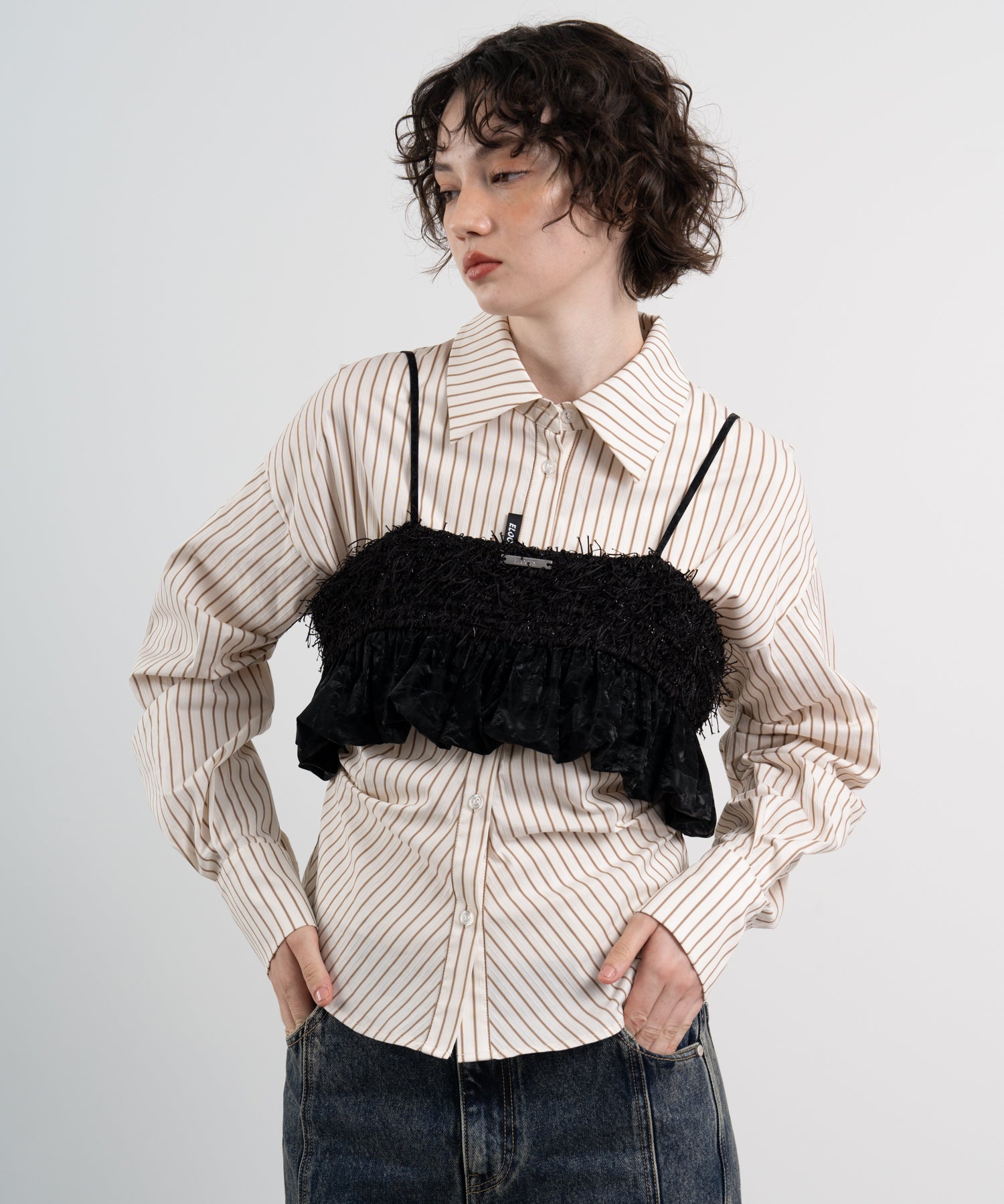 Feathered Docking Balloon Hem Bustier