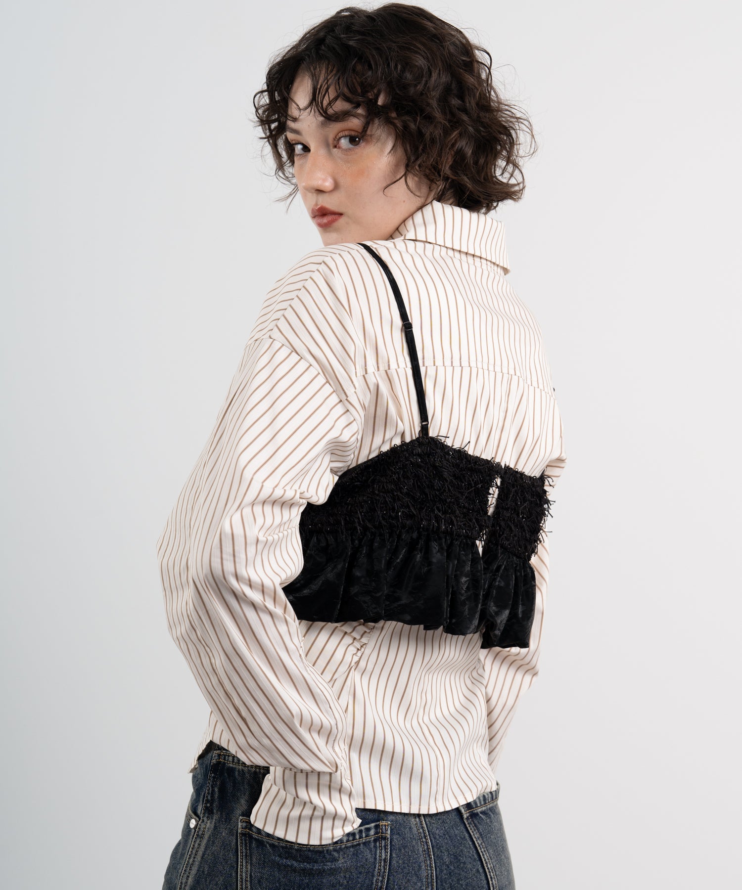 Feathered Docking Balloon Hem Bustier