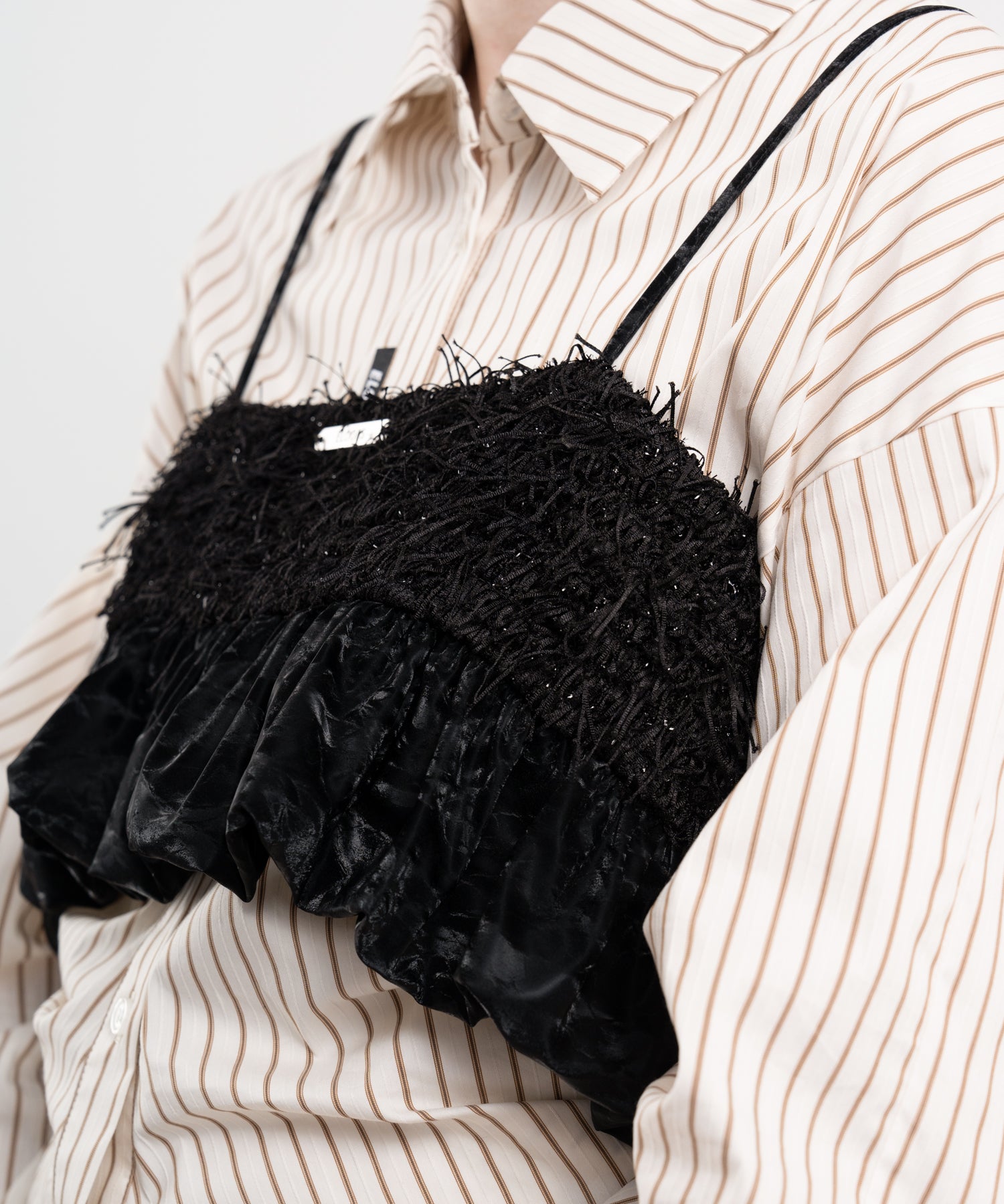 Feathered Docking Balloon Hem Bustier