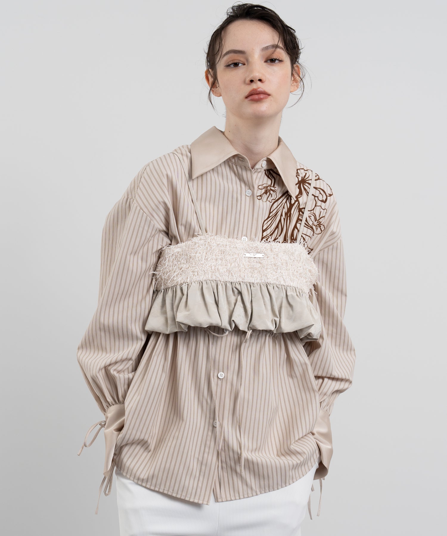 Feathered Docking Balloon Hem Bustier