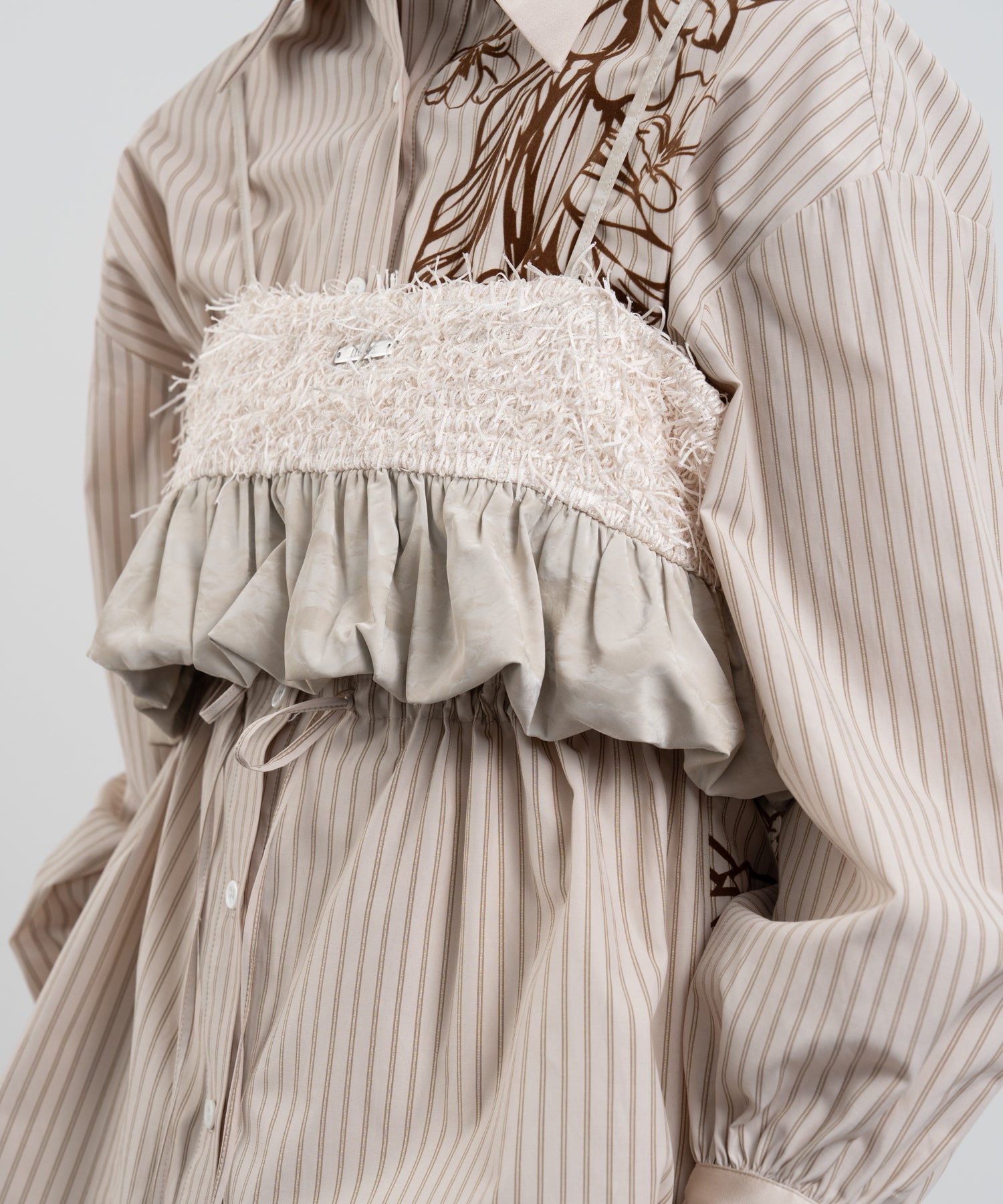 Feathered Docking Balloon Hem Bustier