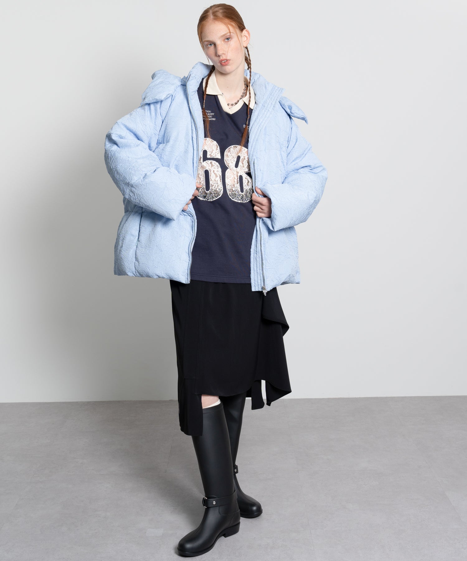 Lace Embroidery Oversized V-Neck Sweatshirt