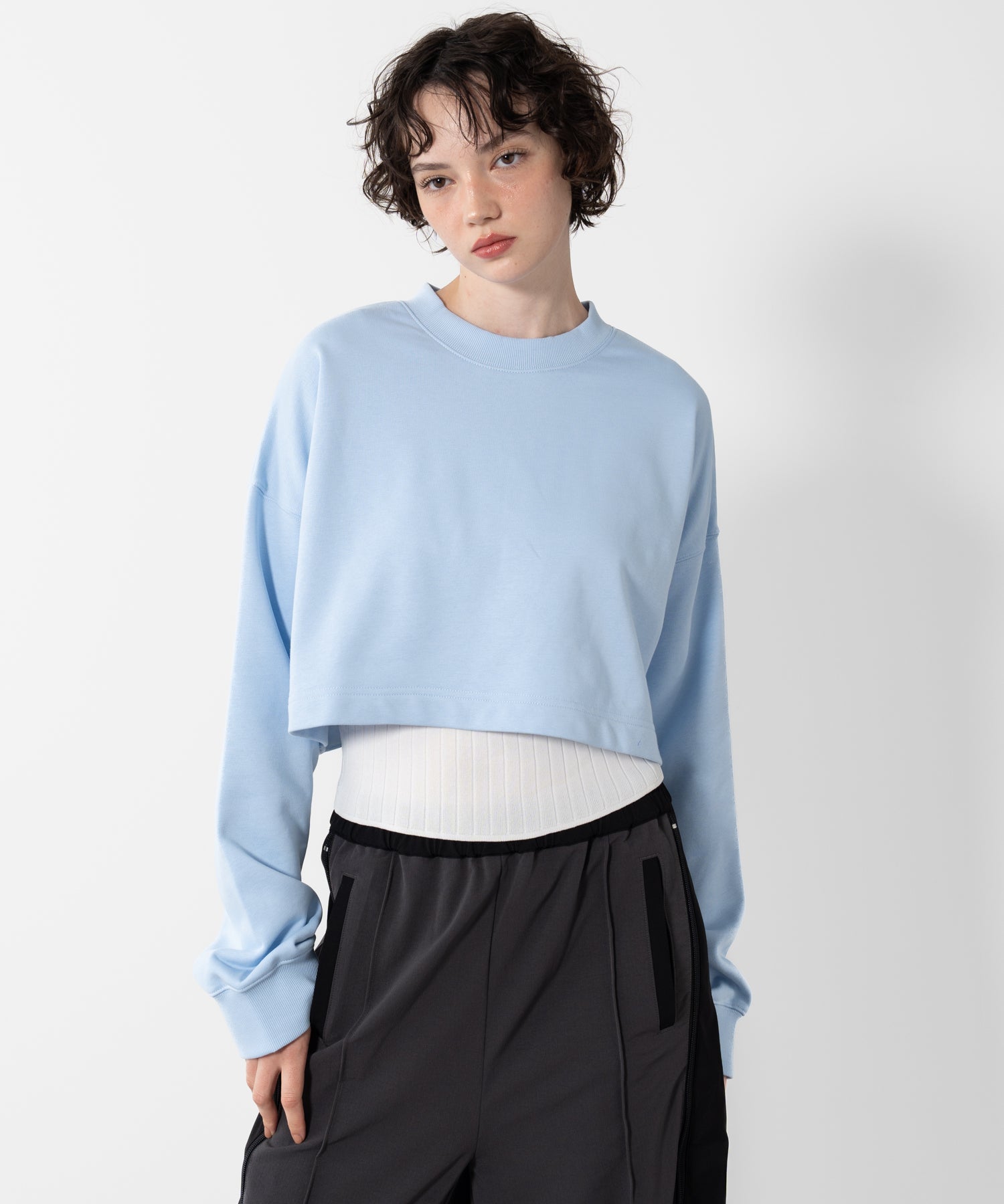 Casual Cropped Sweatshirt Top