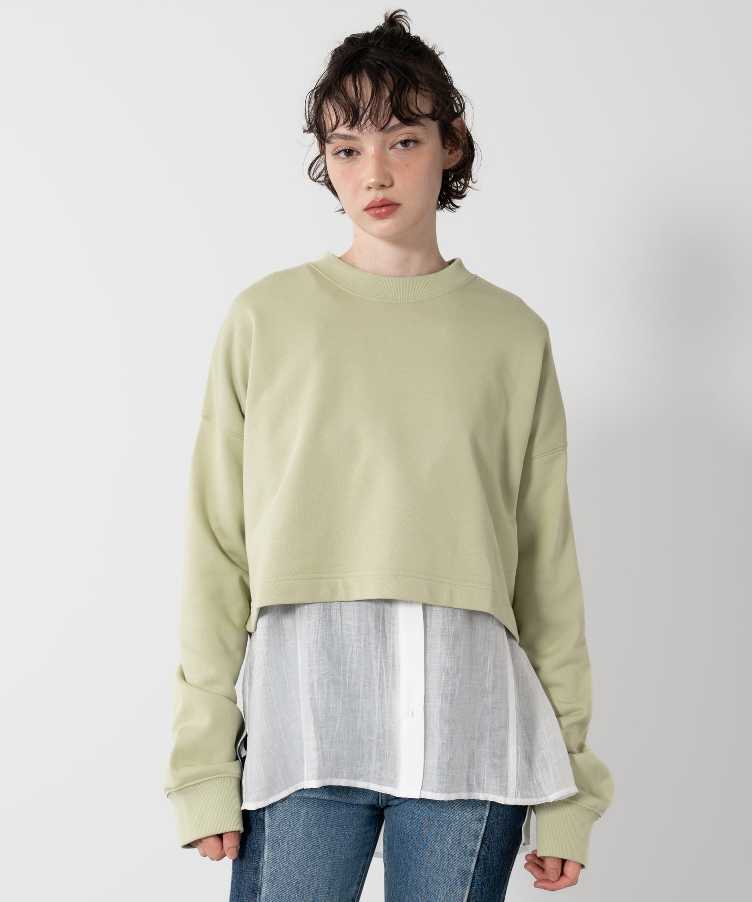 Casual Cropped Sweatshirt Top