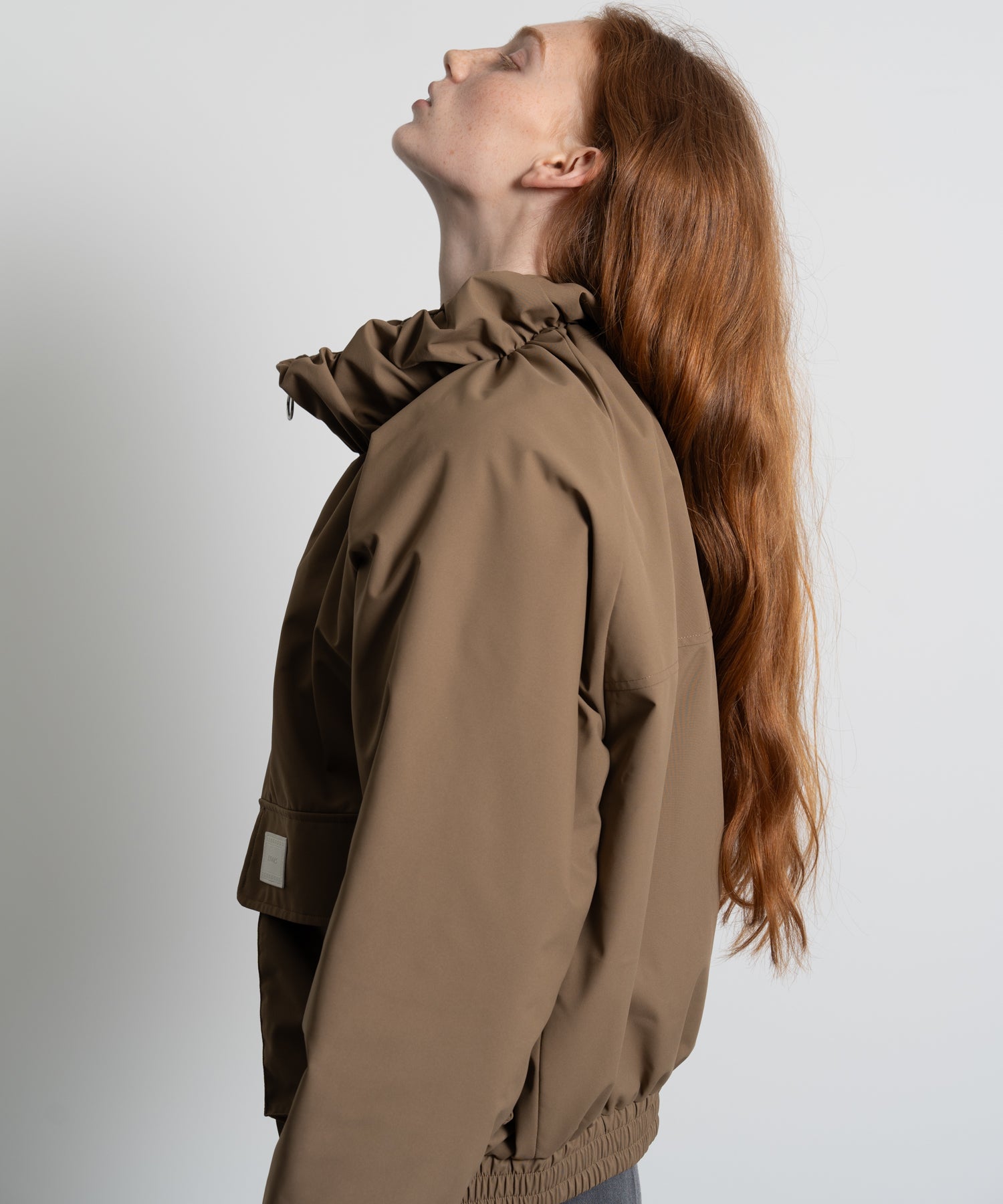 Gathered Collar Quilted Jacket