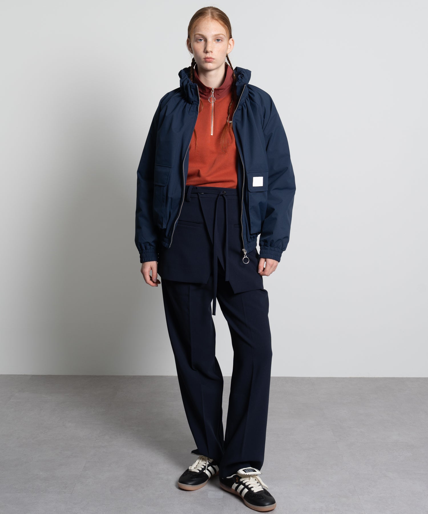 Gathered Collar Quilted Jacket