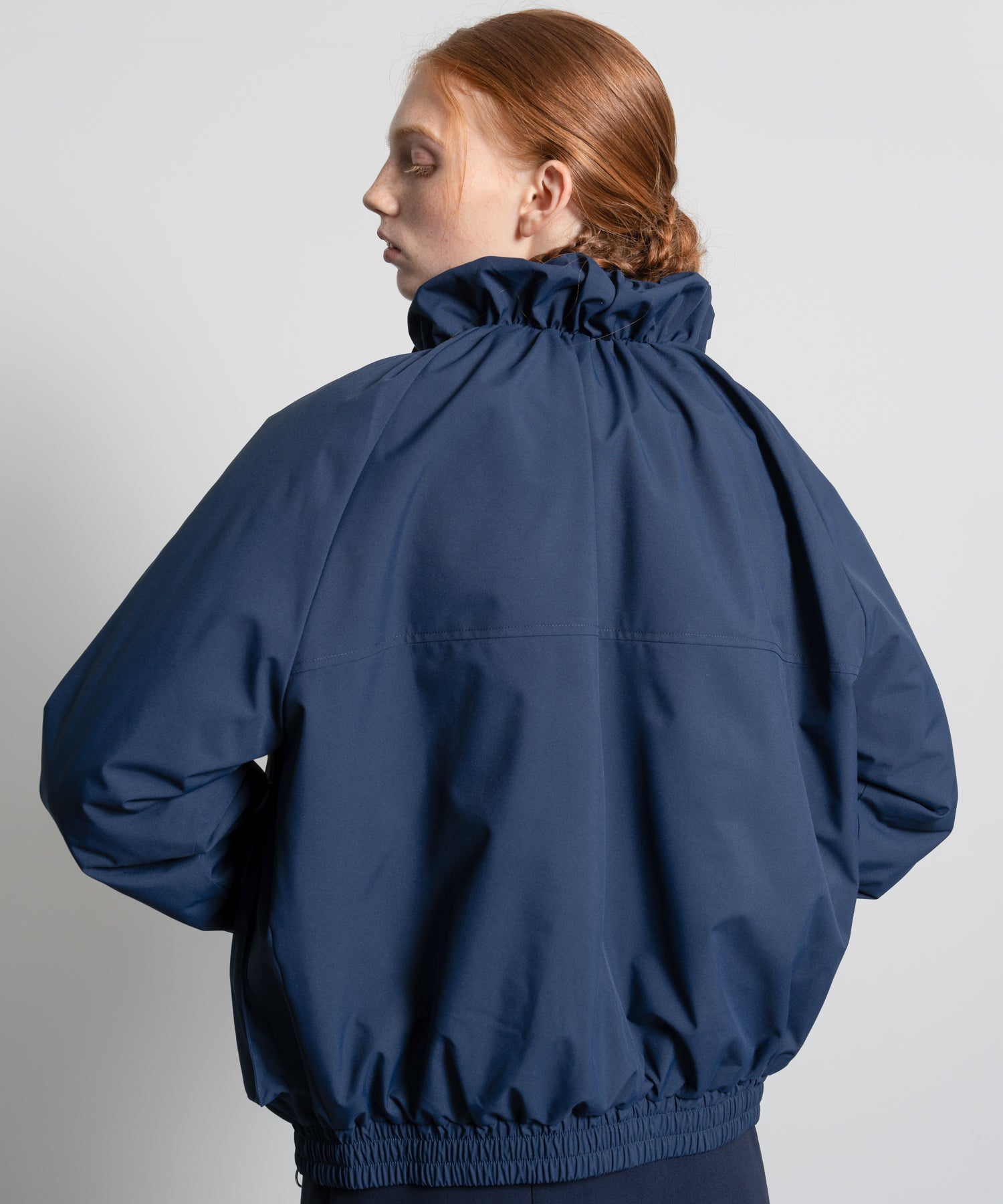 Gathered Collar Quilted Jacket
