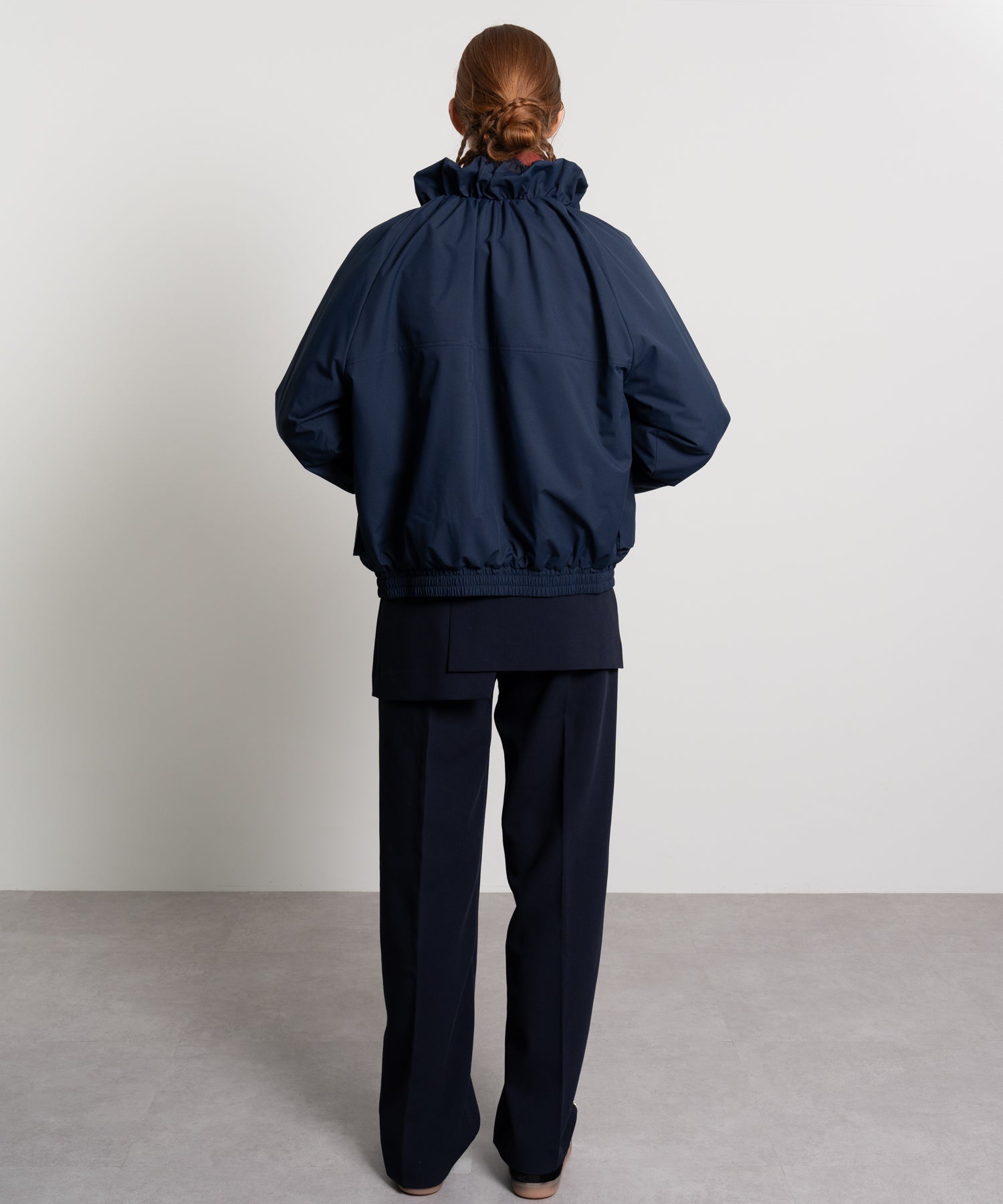 Gathered Collar Quilted Jacket