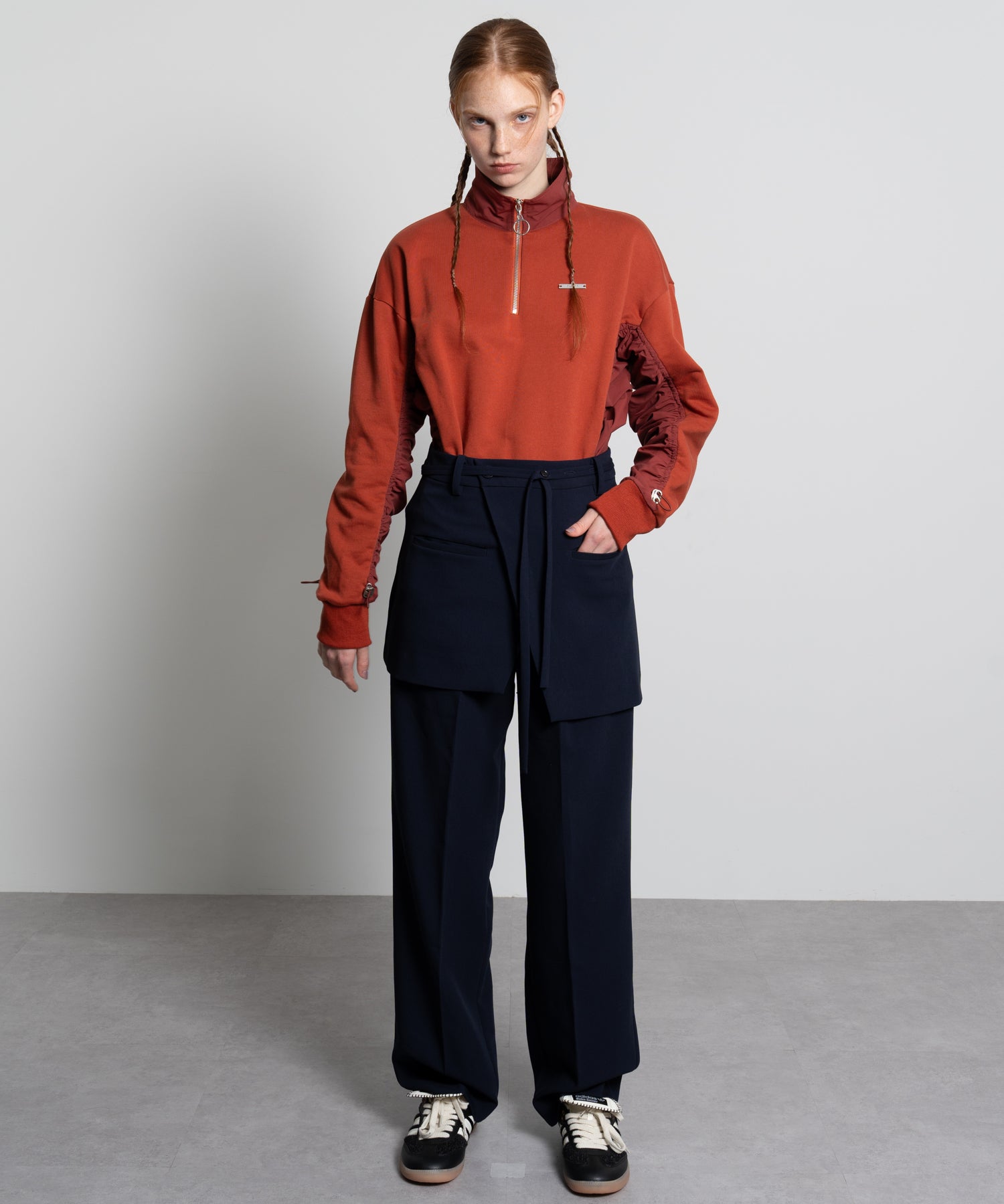 Mini Skirt with Center-Pleat Pants Set