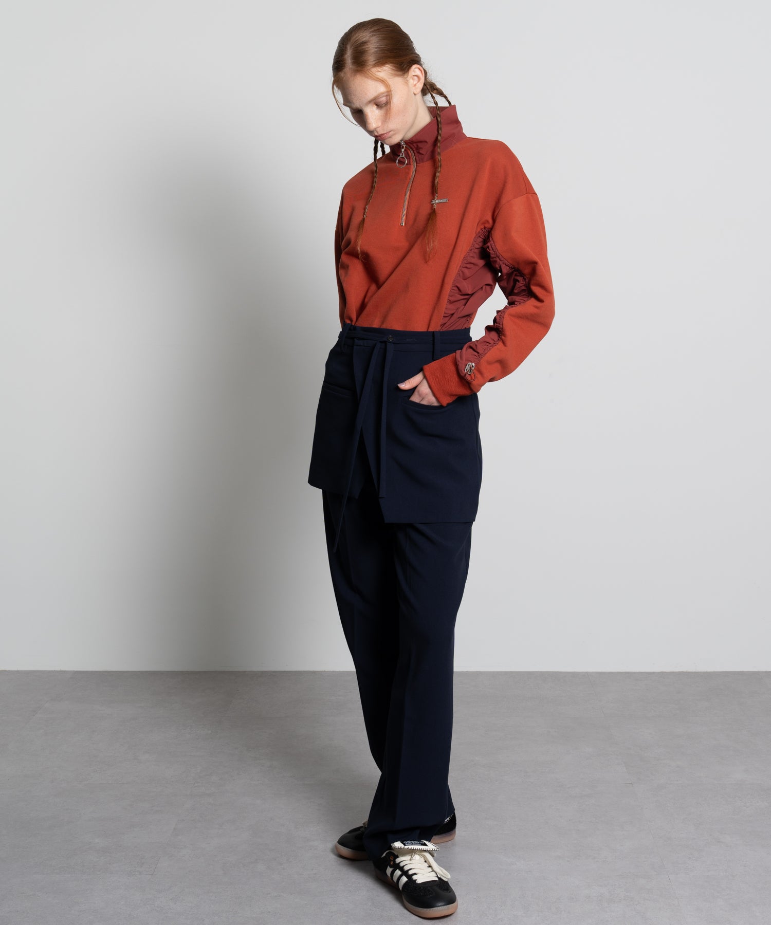 Mini Skirt with Center-Pleat Pants Set
