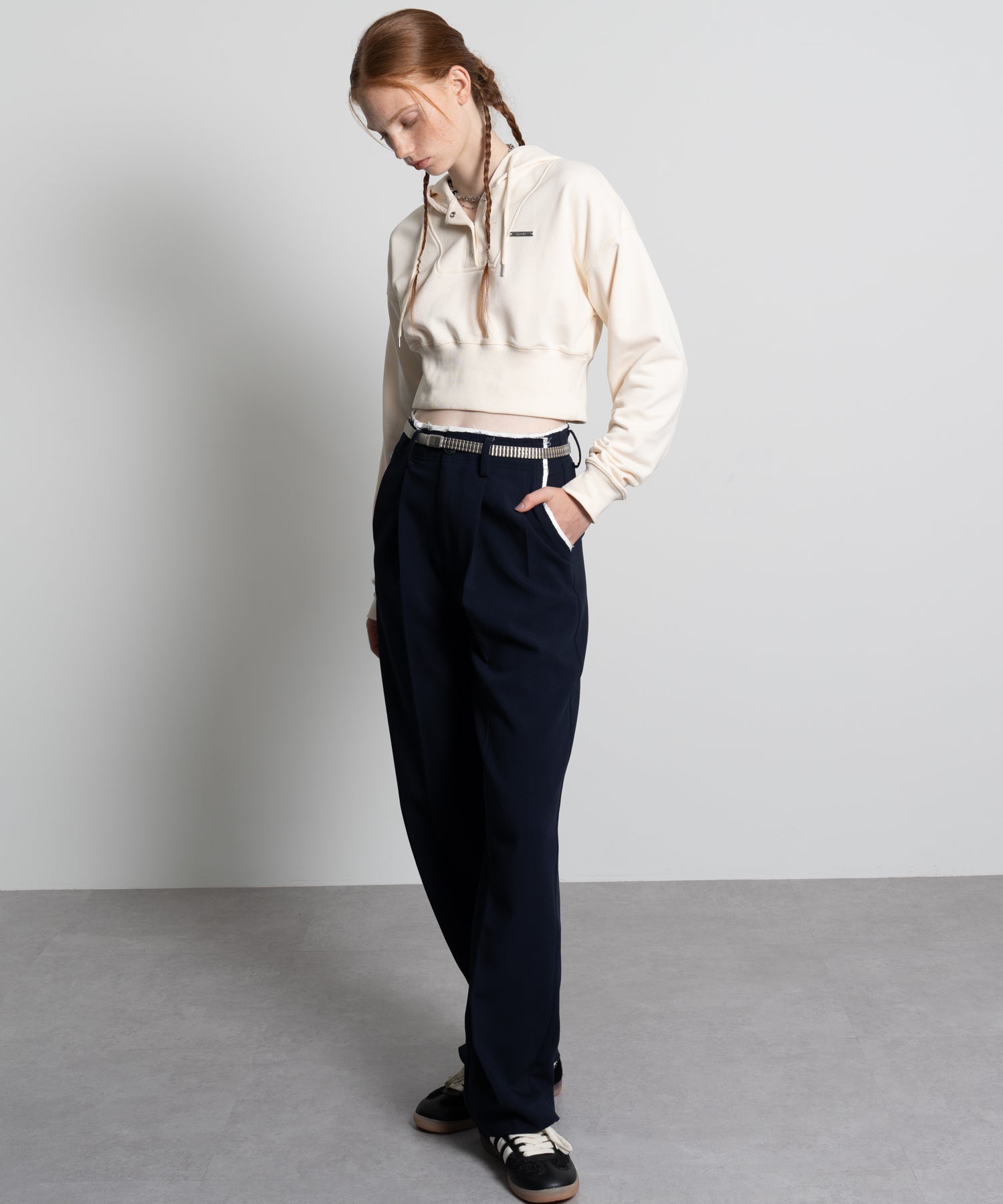 Mini Skirt with Center-Pleat Pants Set