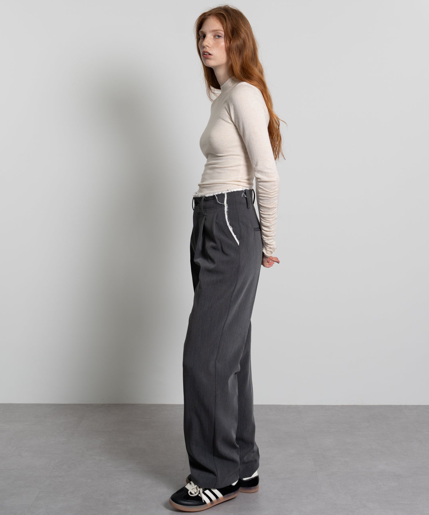 Mini Skirt with Center-Pleat Pants Set