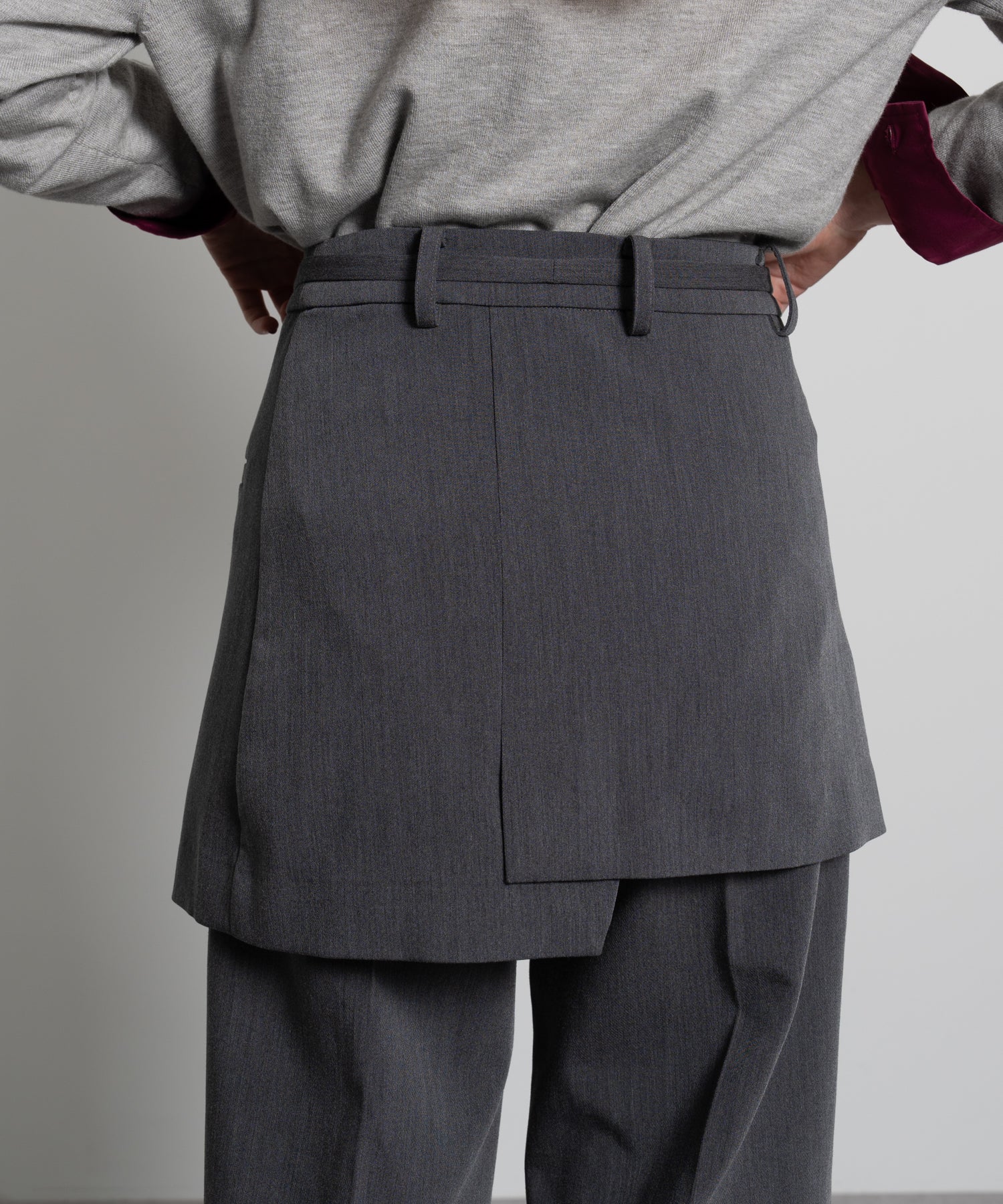 Mini Skirt with Center-Pleat Pants Set