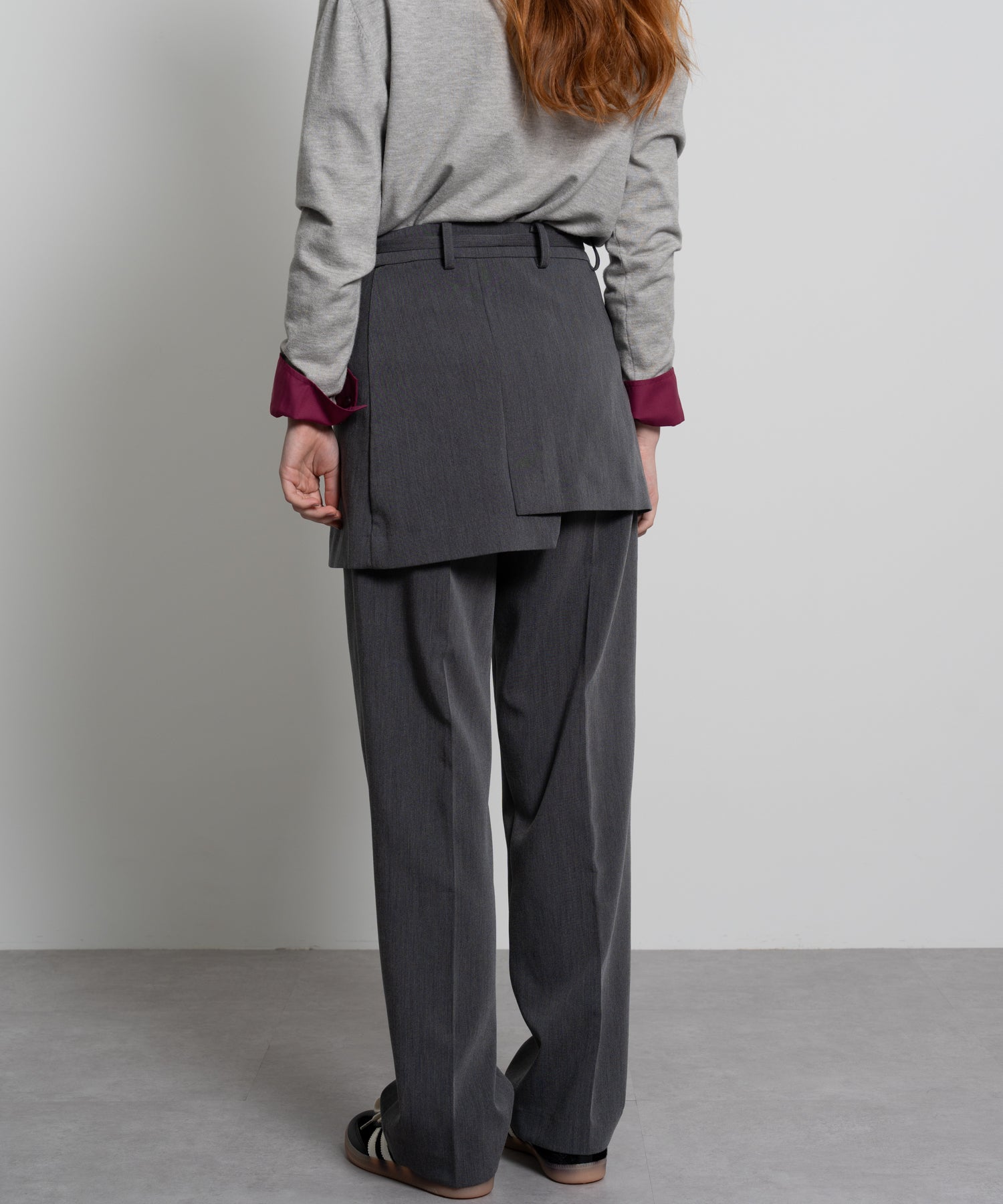 Mini Skirt with Center-Pleat Pants Set