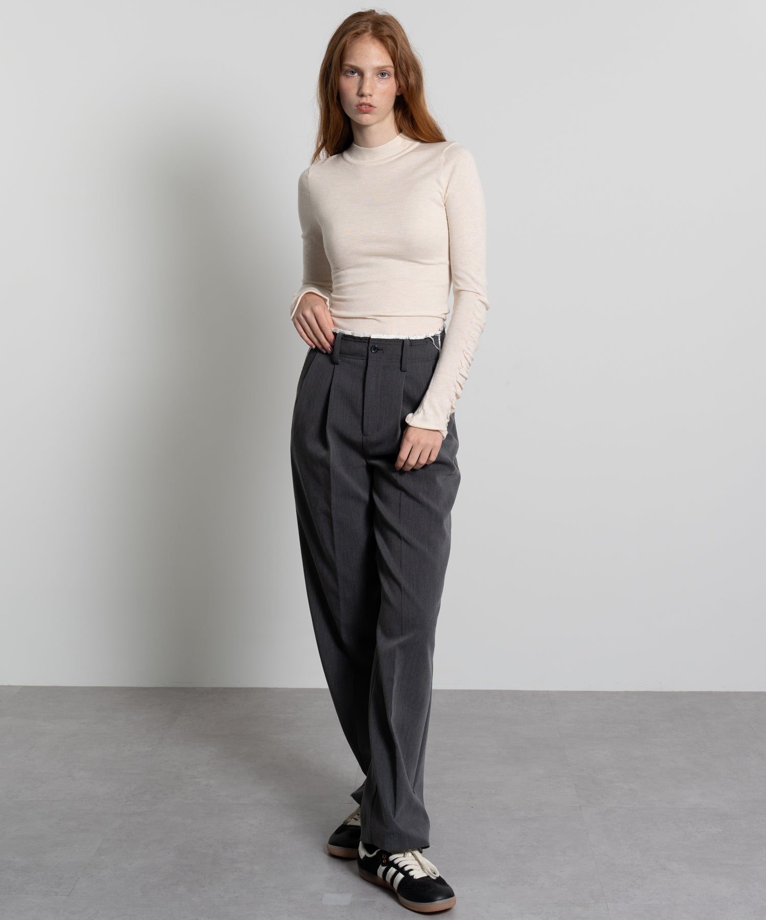 Mini Skirt with Center-Pleat Pants Set