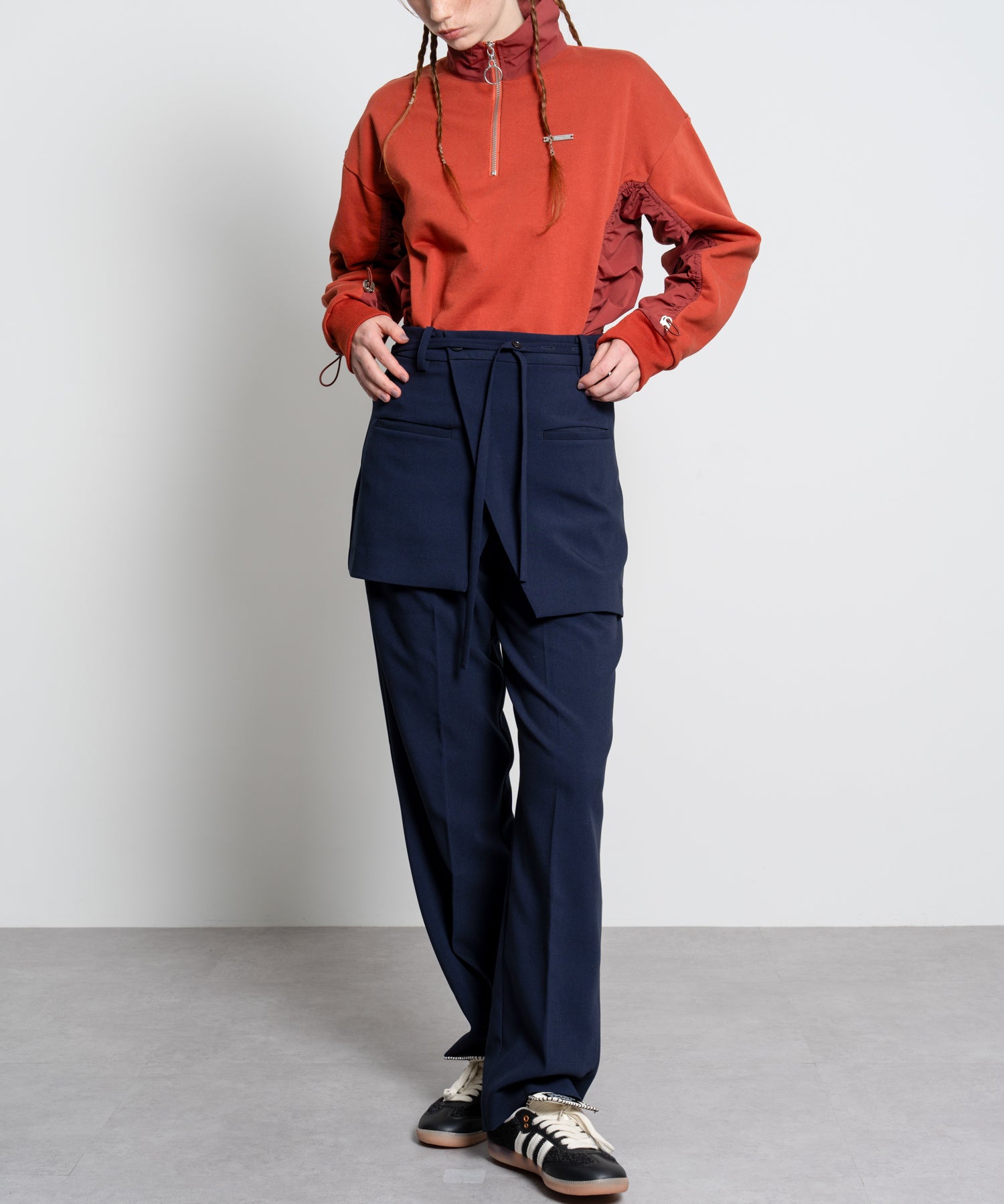 Mini Skirt with Center-Pleat Pants Set