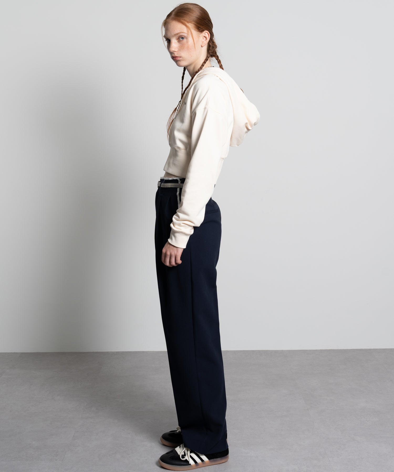 Mini Skirt with Center-Pleat Pants Set