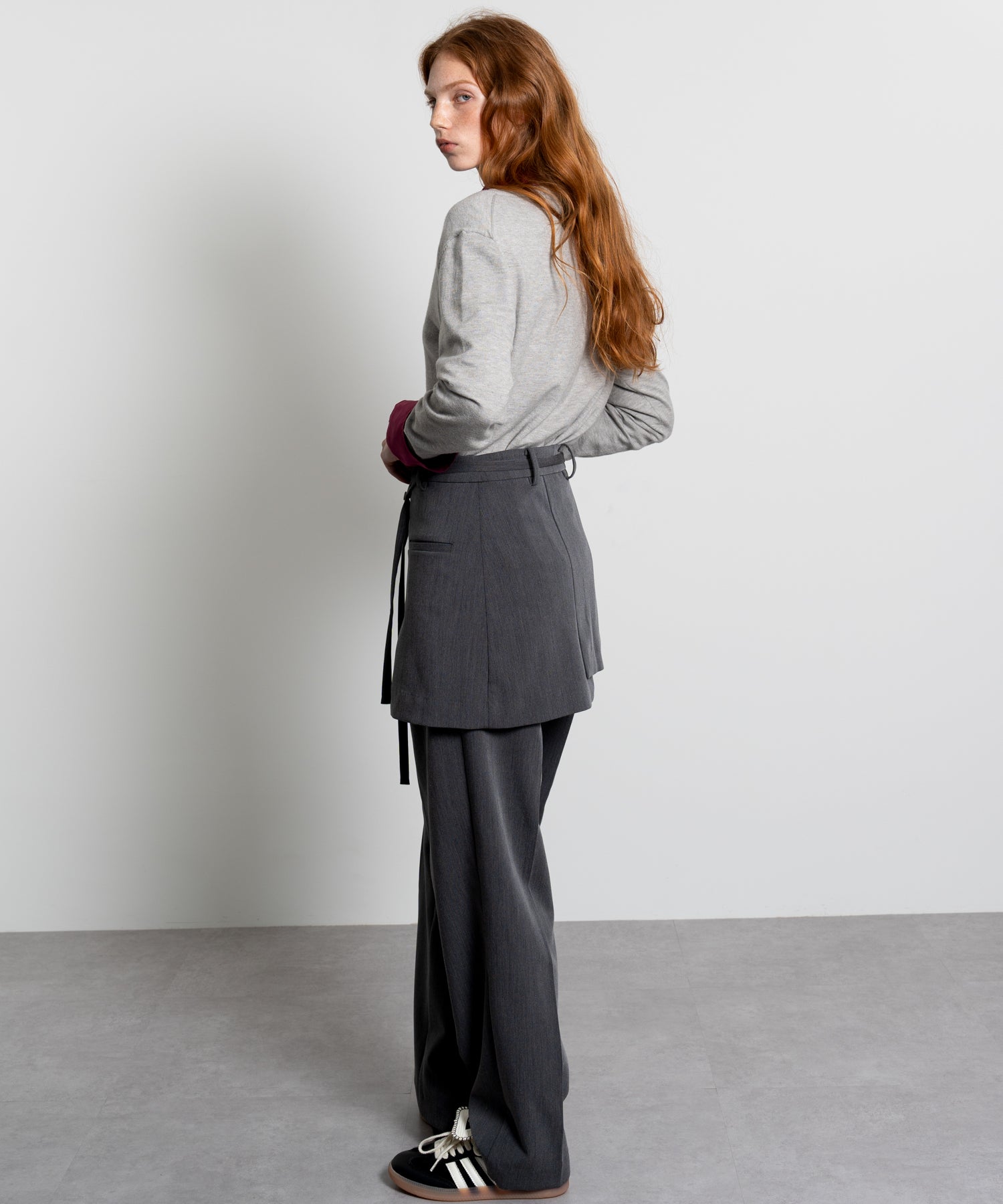 Mini Skirt with Center-Pleat Pants Set